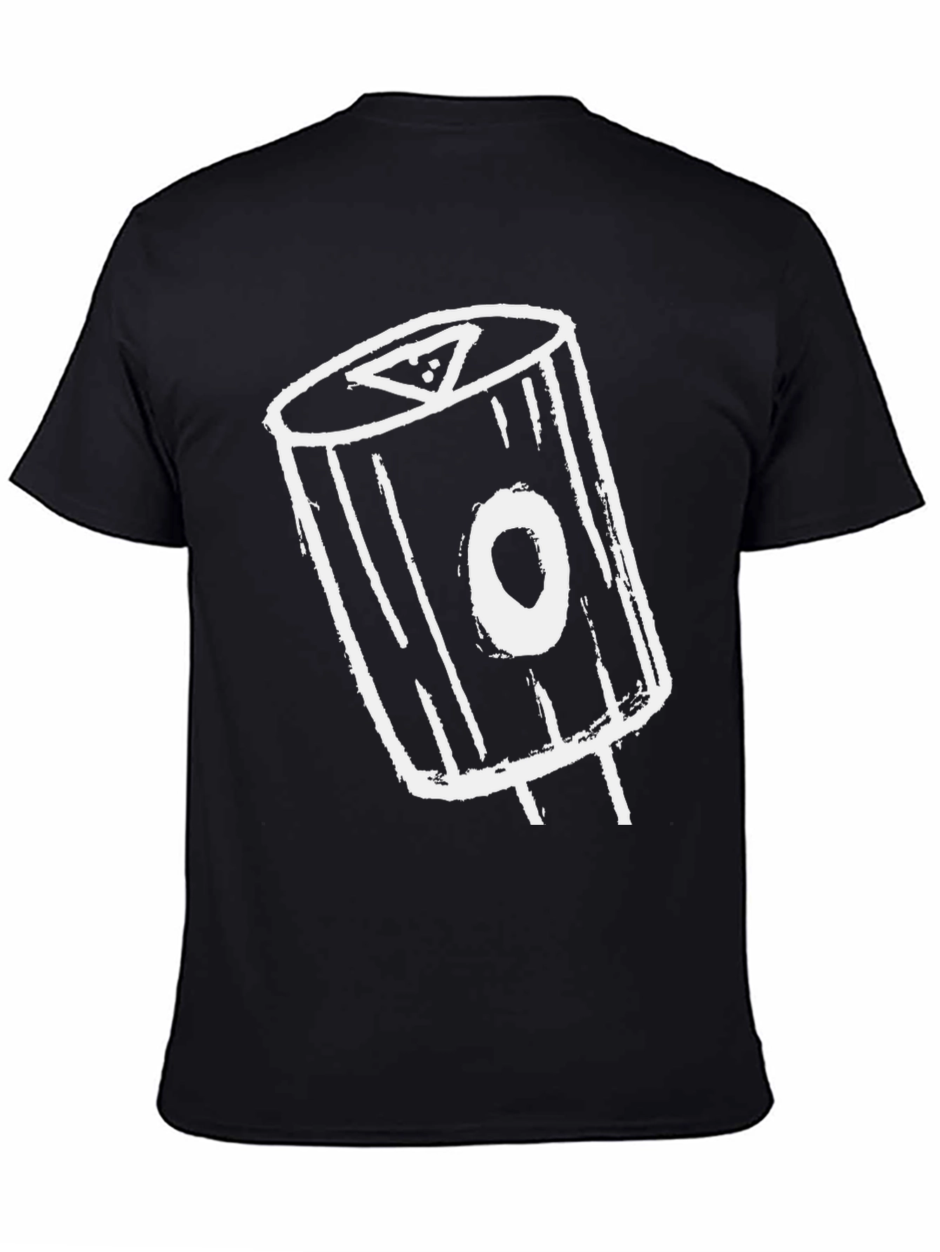 Black T-Shirt with Abstract White Graphic