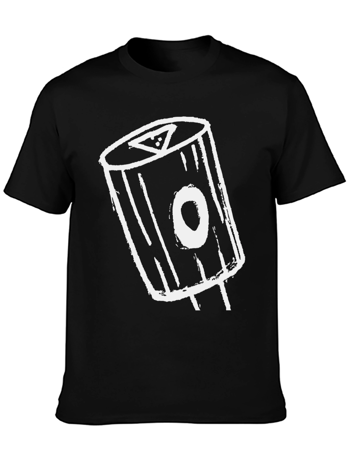 Black T-Shirt with Abstract White Graphic