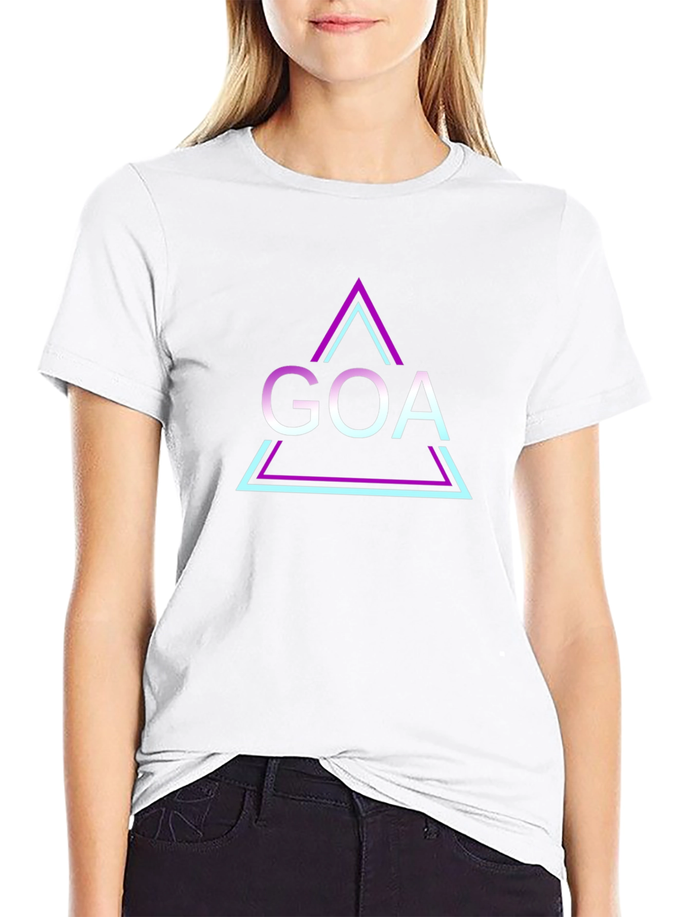 GOA Triangle Design Black T-Shirt