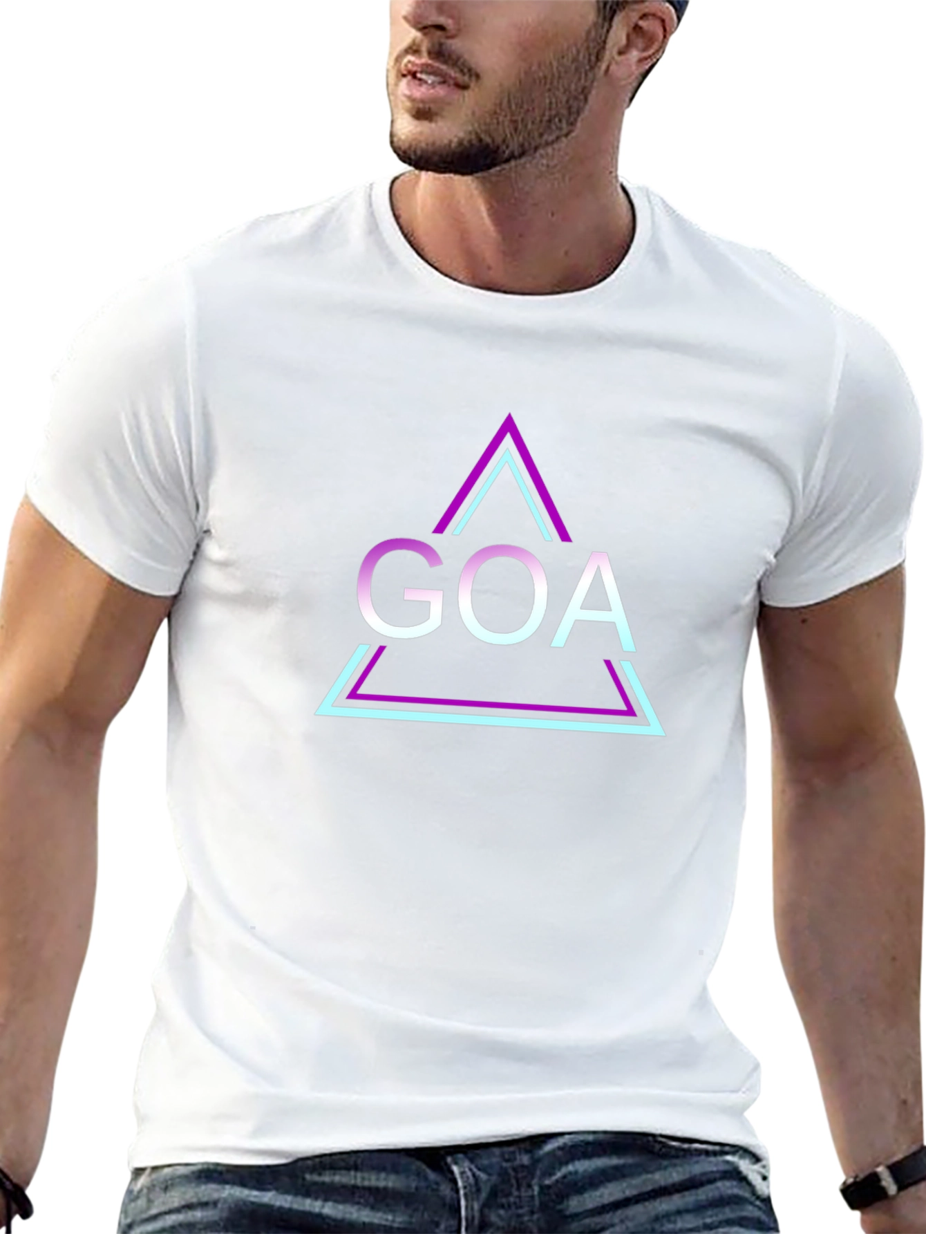 GOA Triangle Design Black T-Shirt