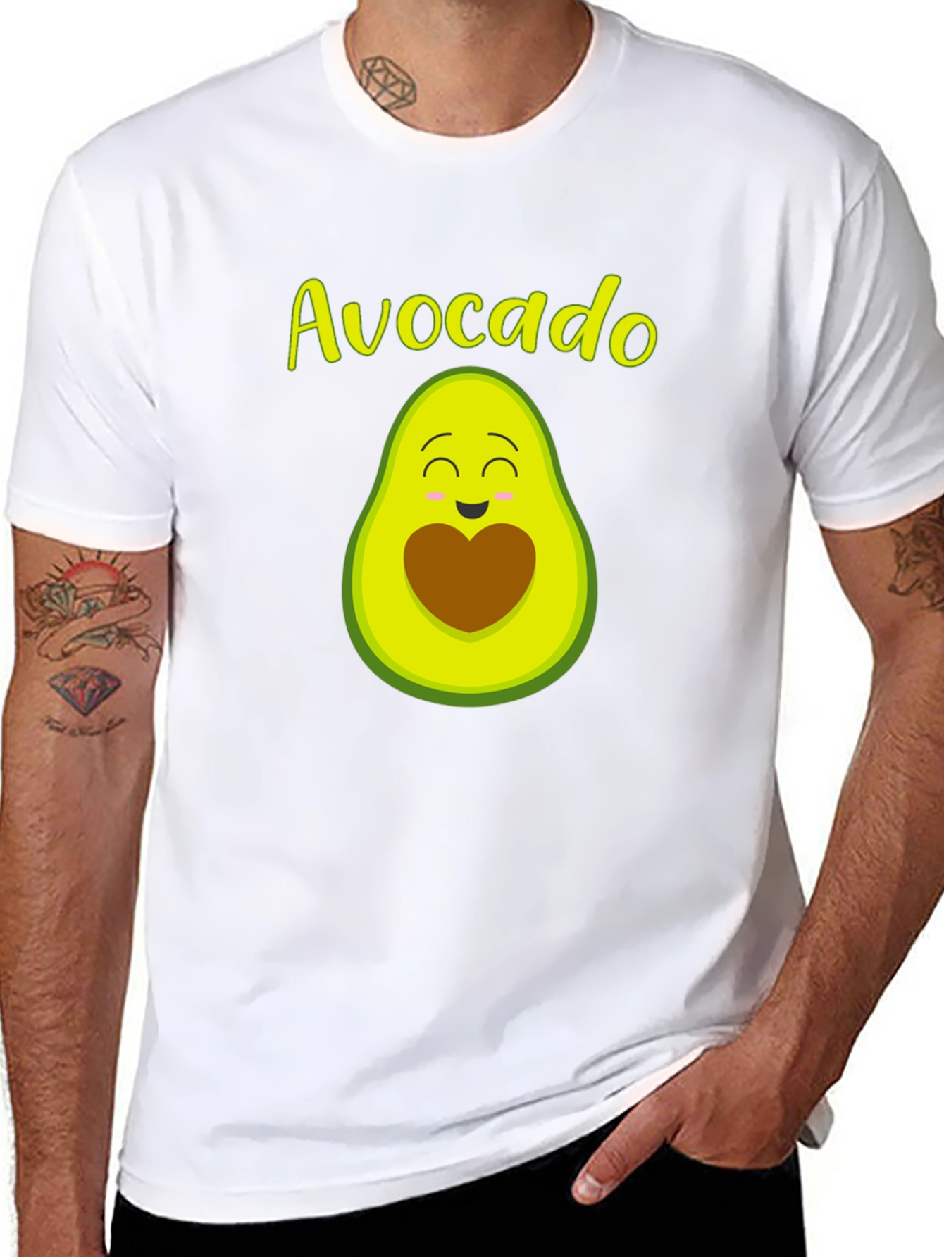 Avocado Heart Graphic T-Shirt