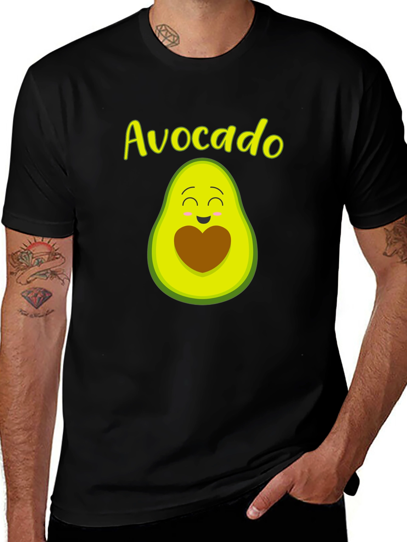 Avocado Heart Graphic T-Shirt