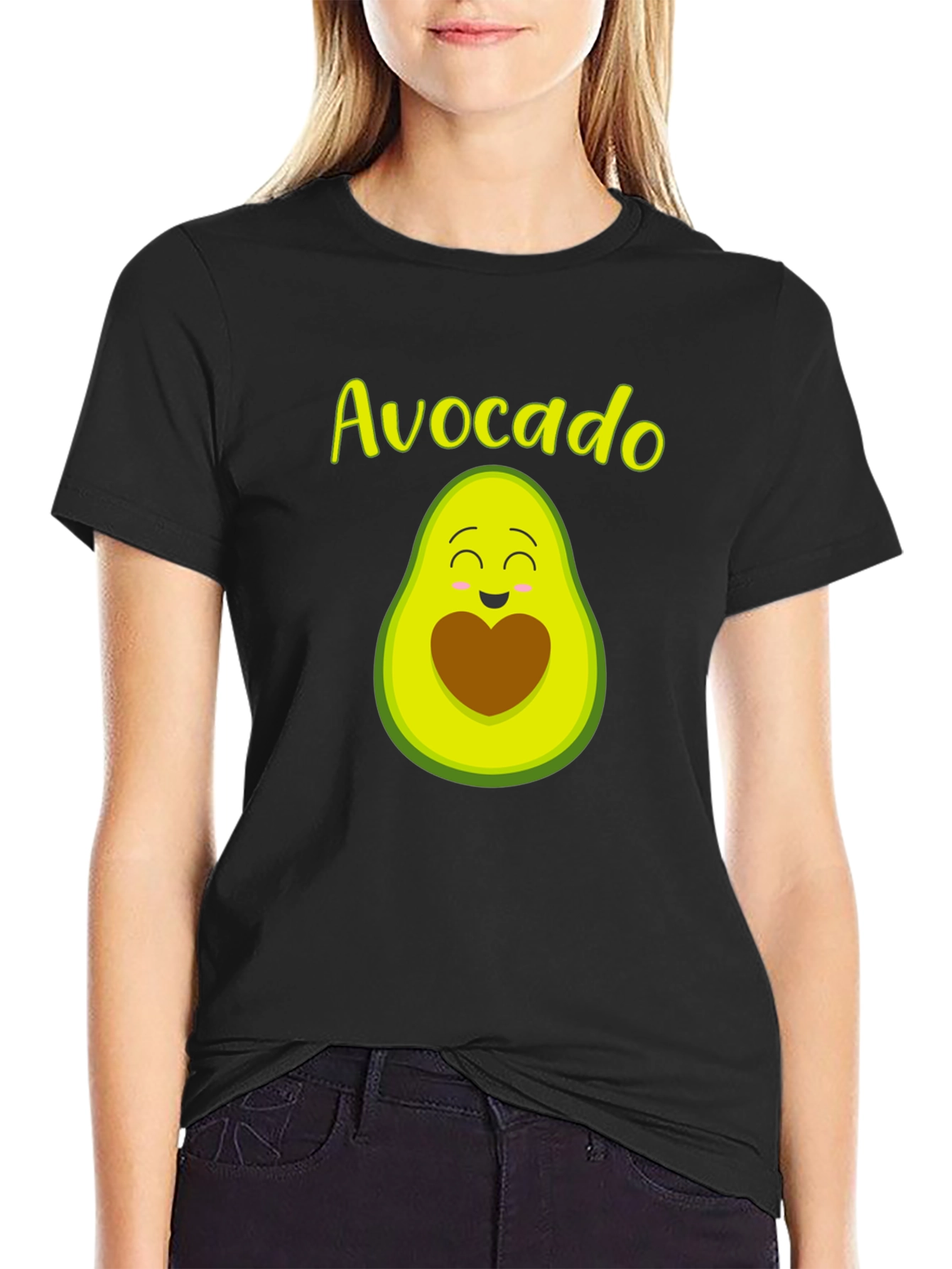 Avocado Heart Graphic T-Shirt