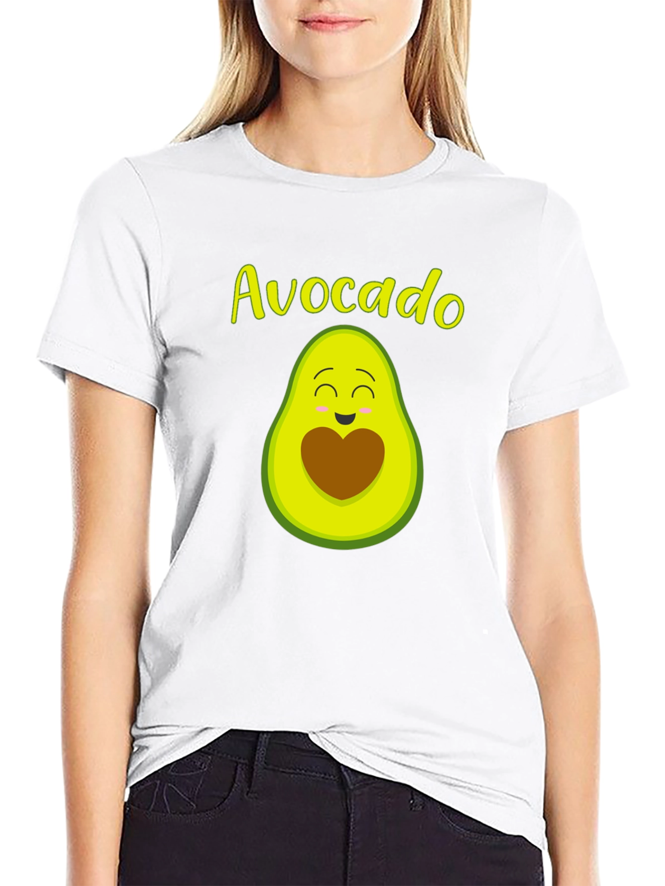 Avocado Heart Graphic T-Shirt
