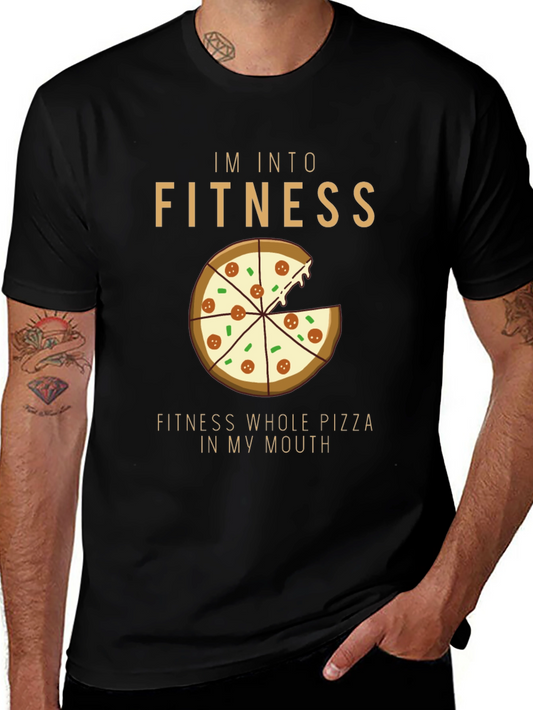 Pizza Fitness Graphic Tee -  Im Into Fitness Pizza T-Shirt