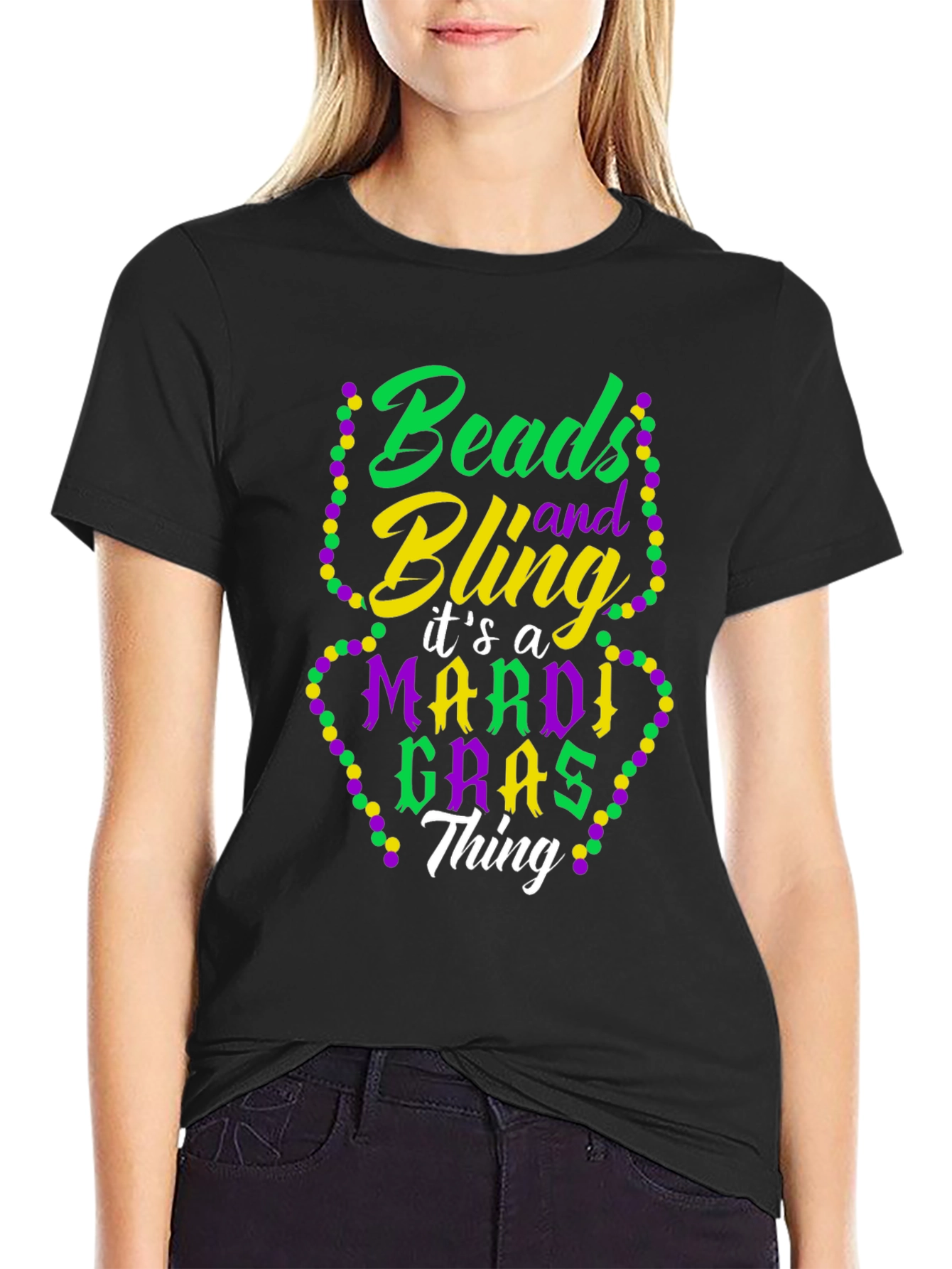 Mardi Gras Beads & Bling T-Shirt