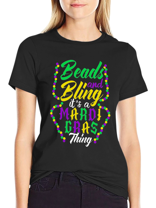 Mardi Gras Beads & Bling T-Shirt