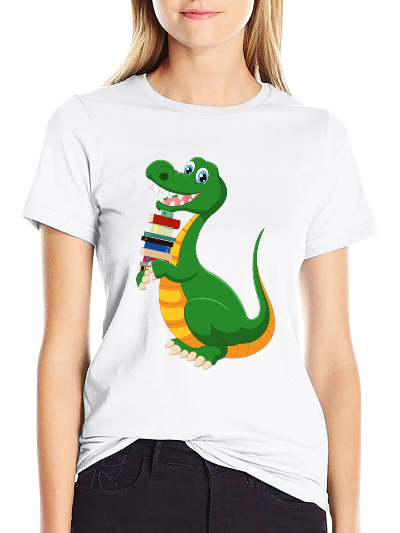Bookworm Dinosaur T-Shirt - Cute Graphic Tee