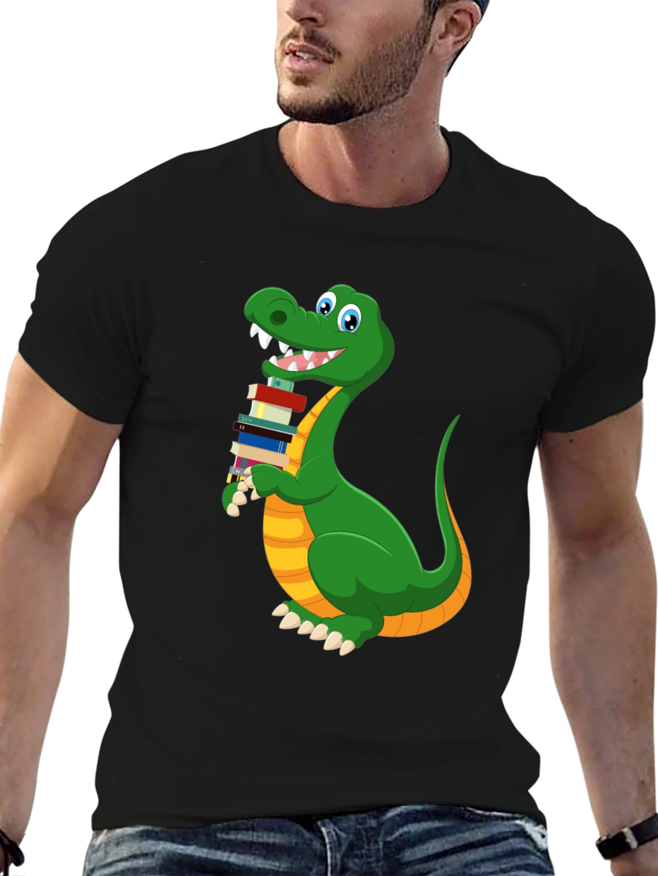 Bookworm Dinosaur T-Shirt - Cute Graphic Tee