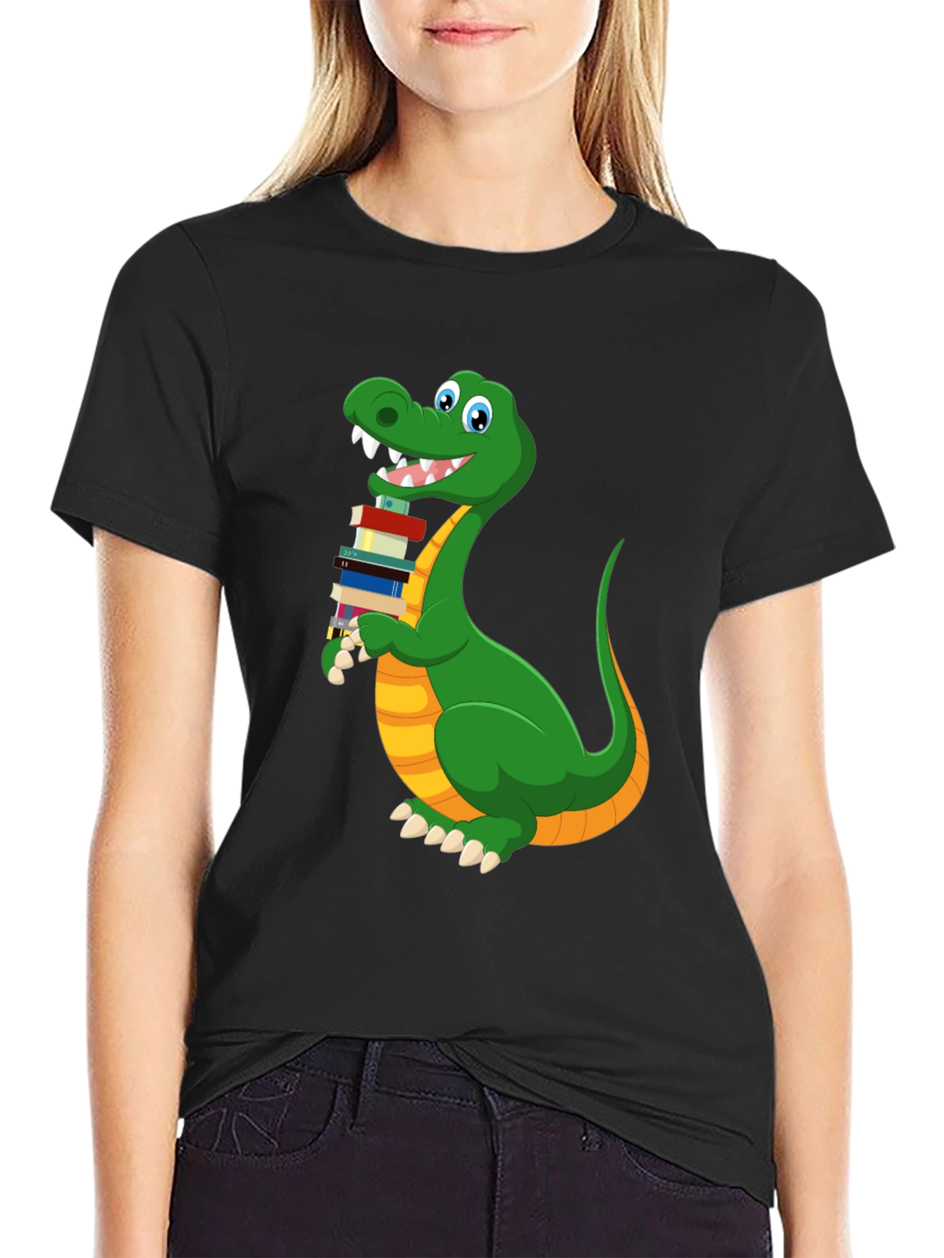 Bookworm Dinosaur T-Shirt - Cute Graphic Tee