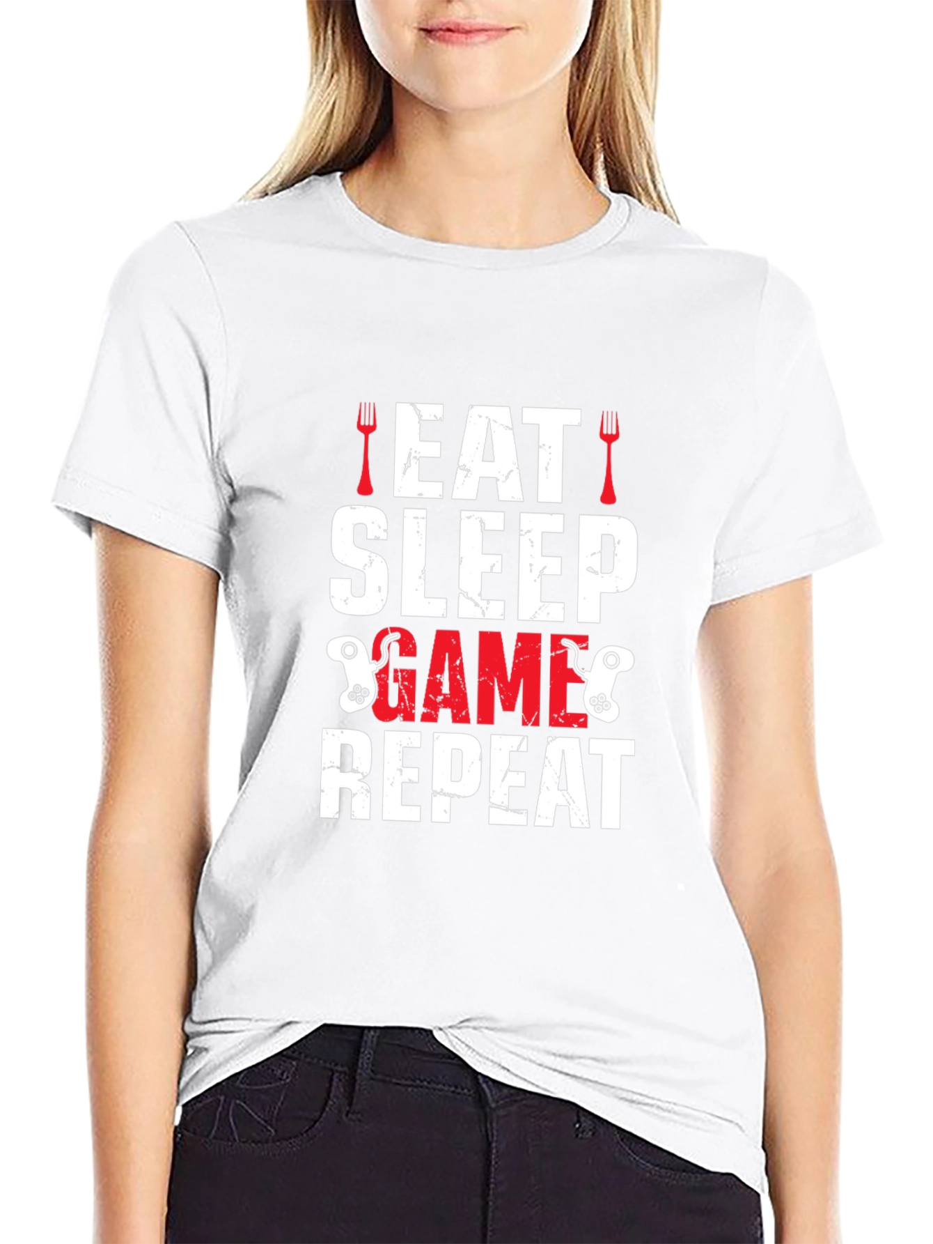 Eat Sleep Game Repeat Graphic T-Shirt