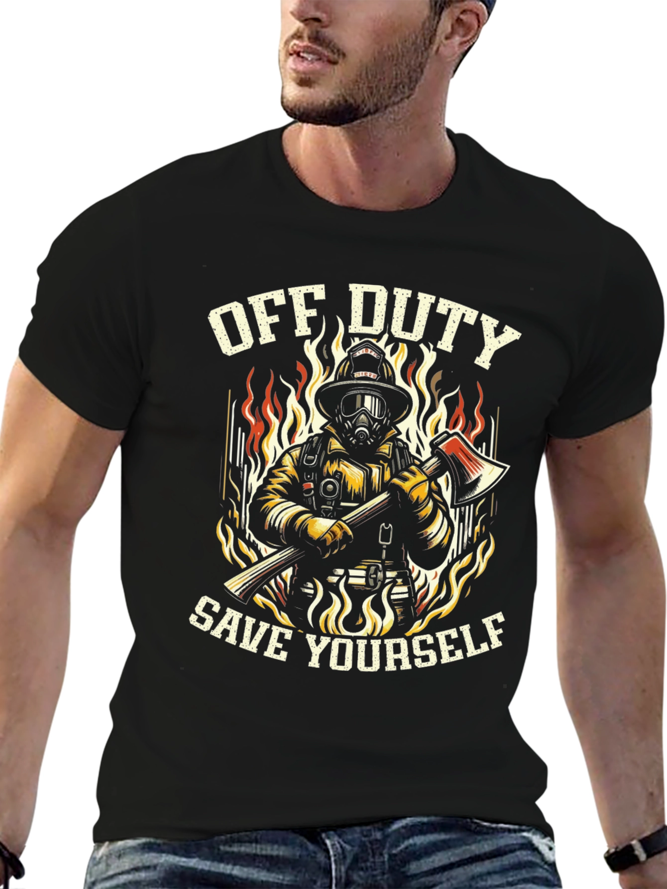 Off Duty Firefighter Graphic Tee