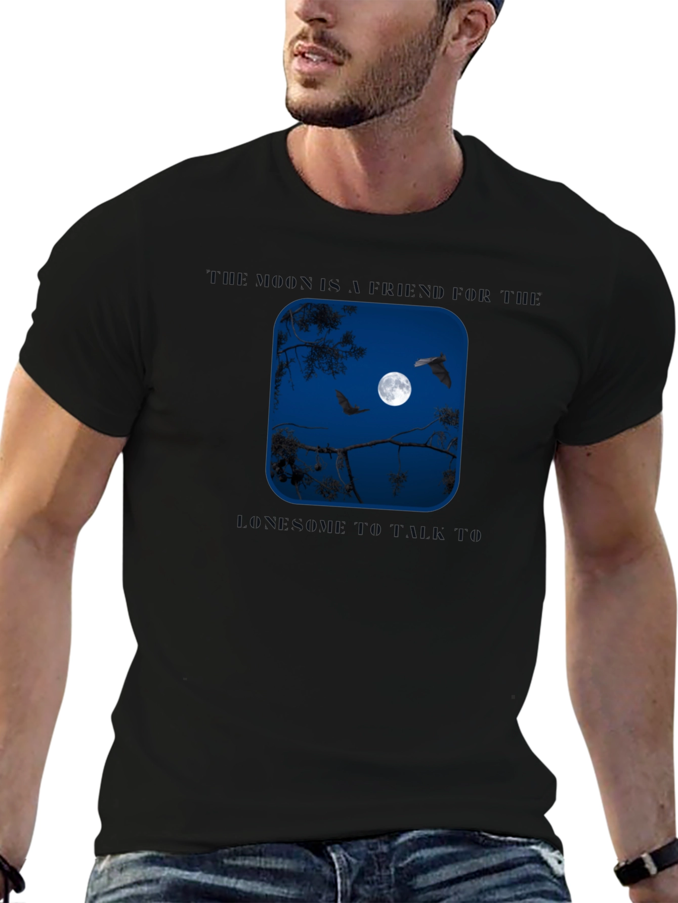 Moon & Bats Graphic T-Shirt