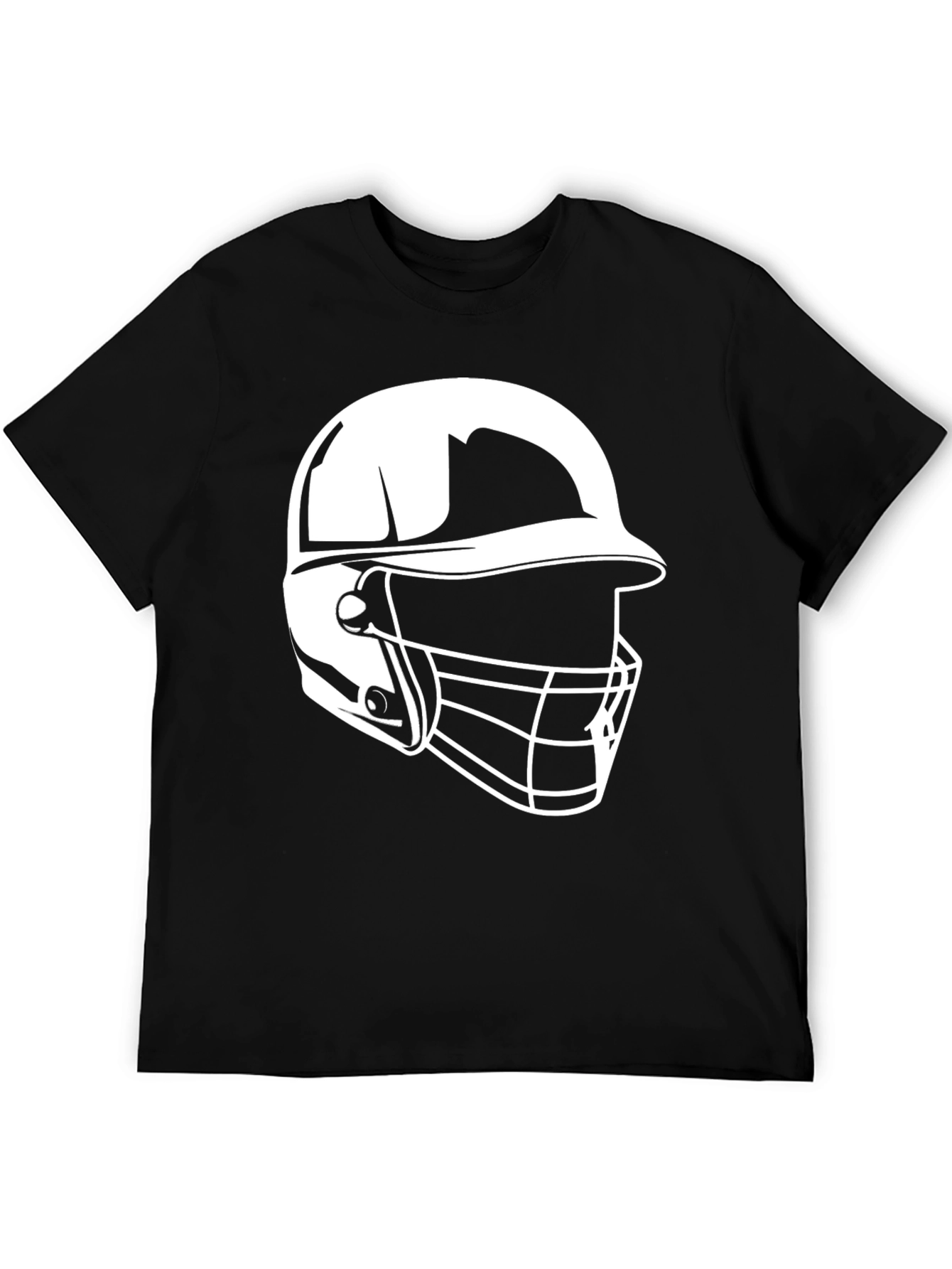 Black T-Shirt with Baseball Helmet Graphic