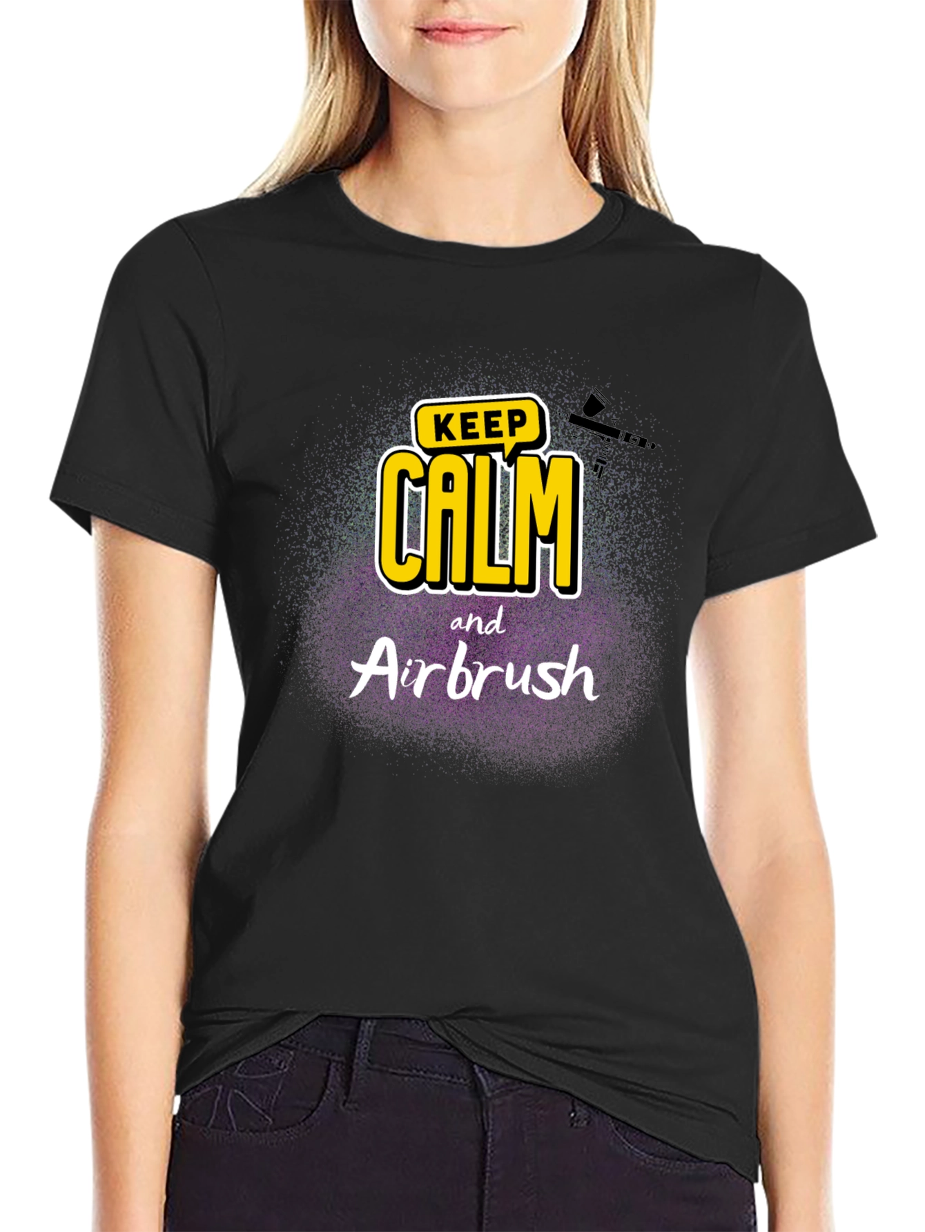 Keep Calm & Airbrush Black T-Shirt