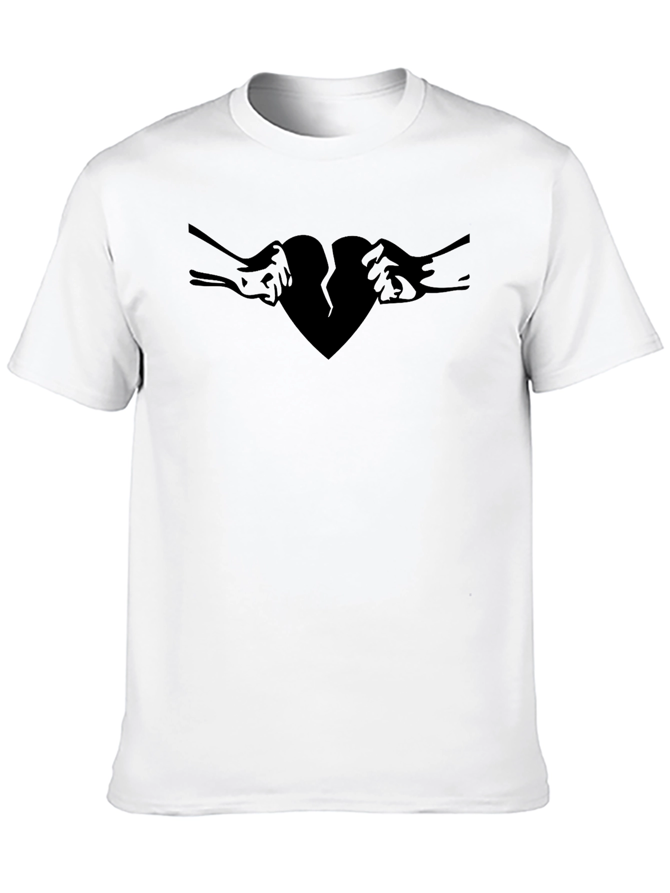 Broken Heart Hands Graphic Tee - Classic Black