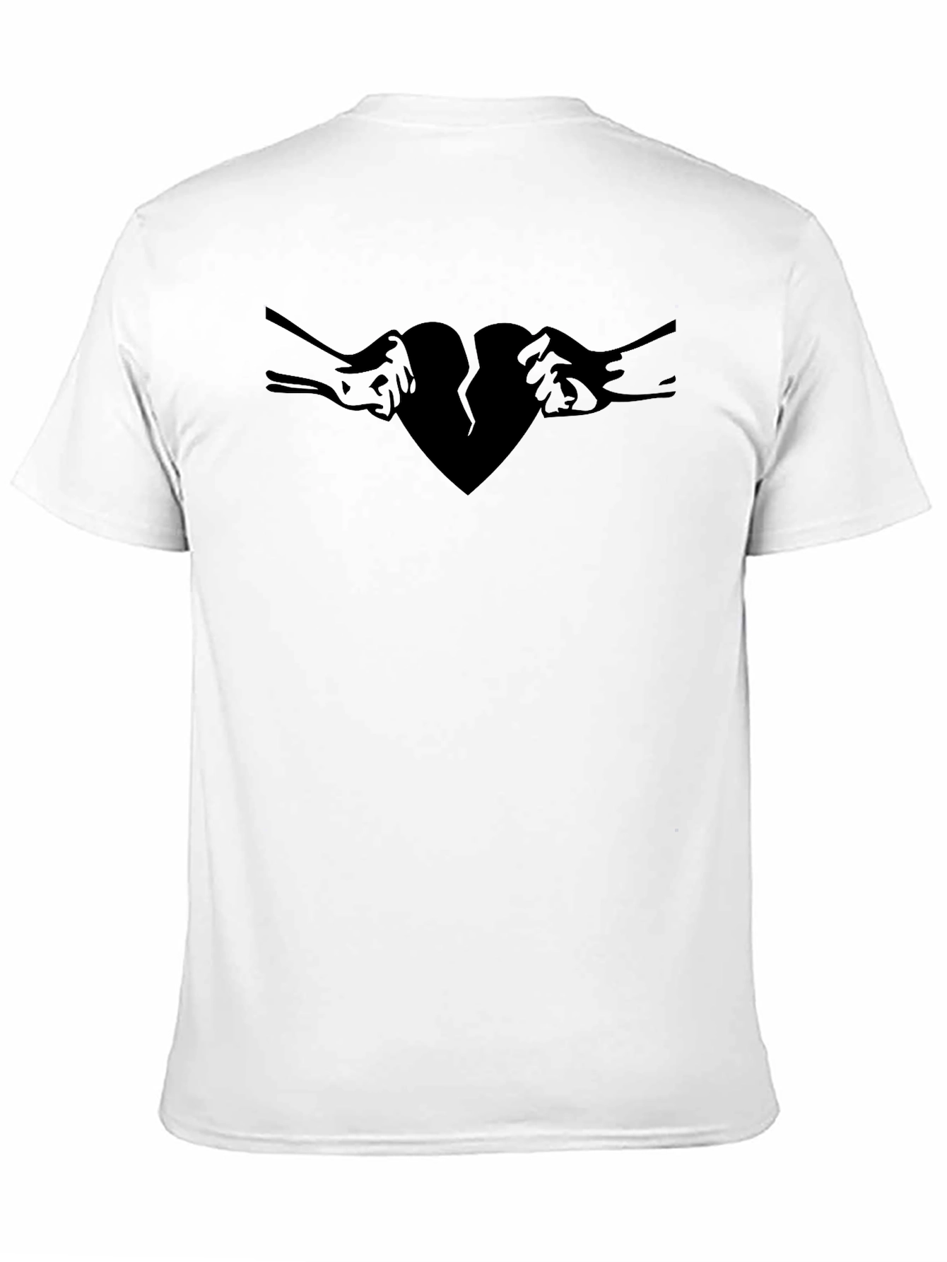 Broken Heart Hands Graphic Tee - Classic Black