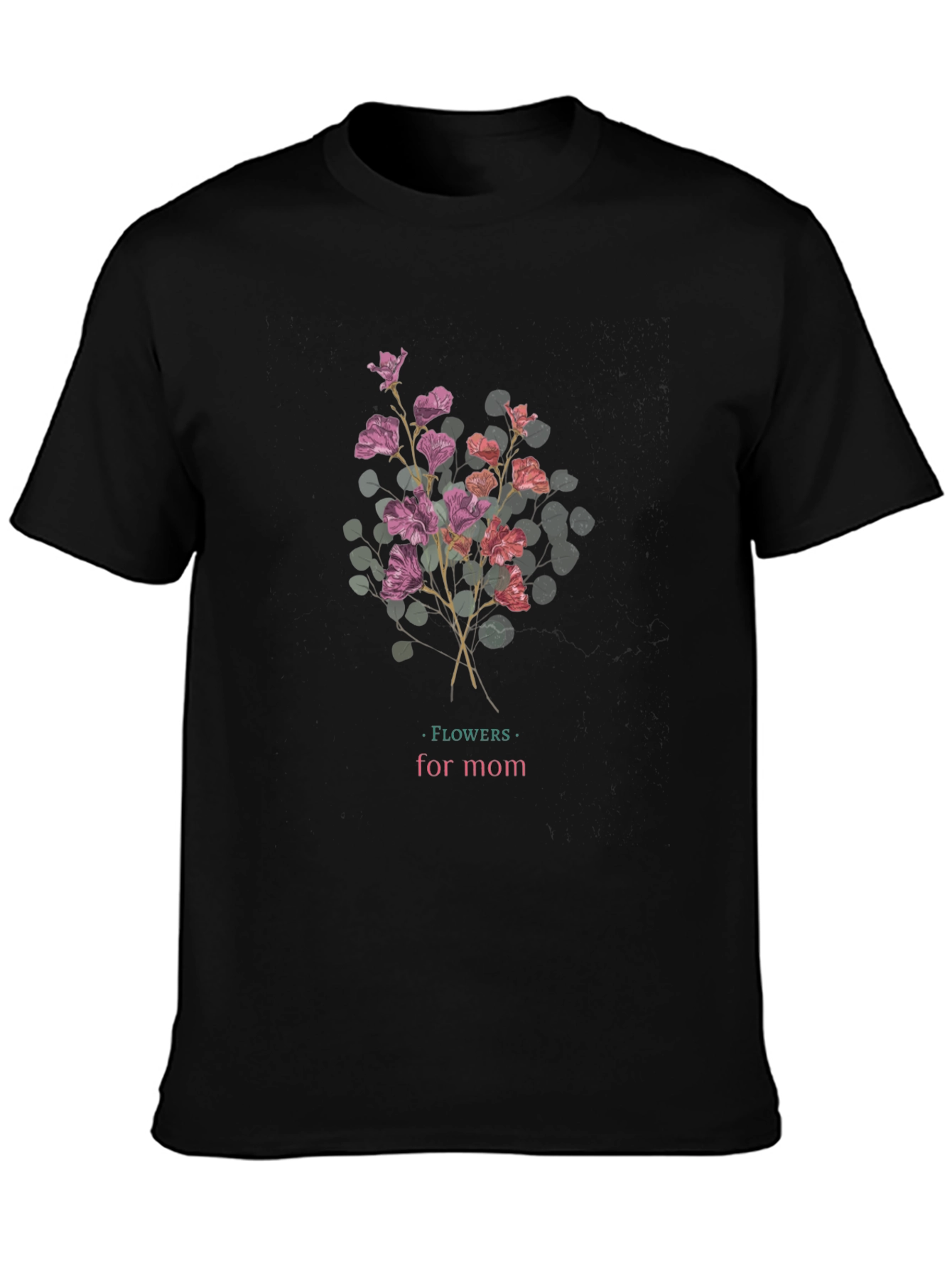 Flowers for Mom Graphic Tee - Black