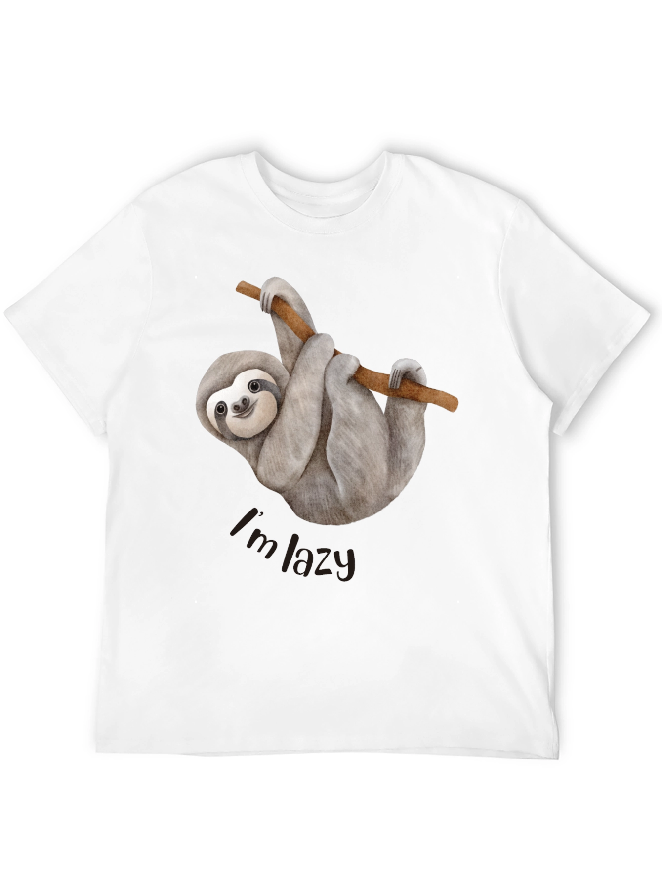 Mens Sloth Im Lazy Graphic Tee - Black