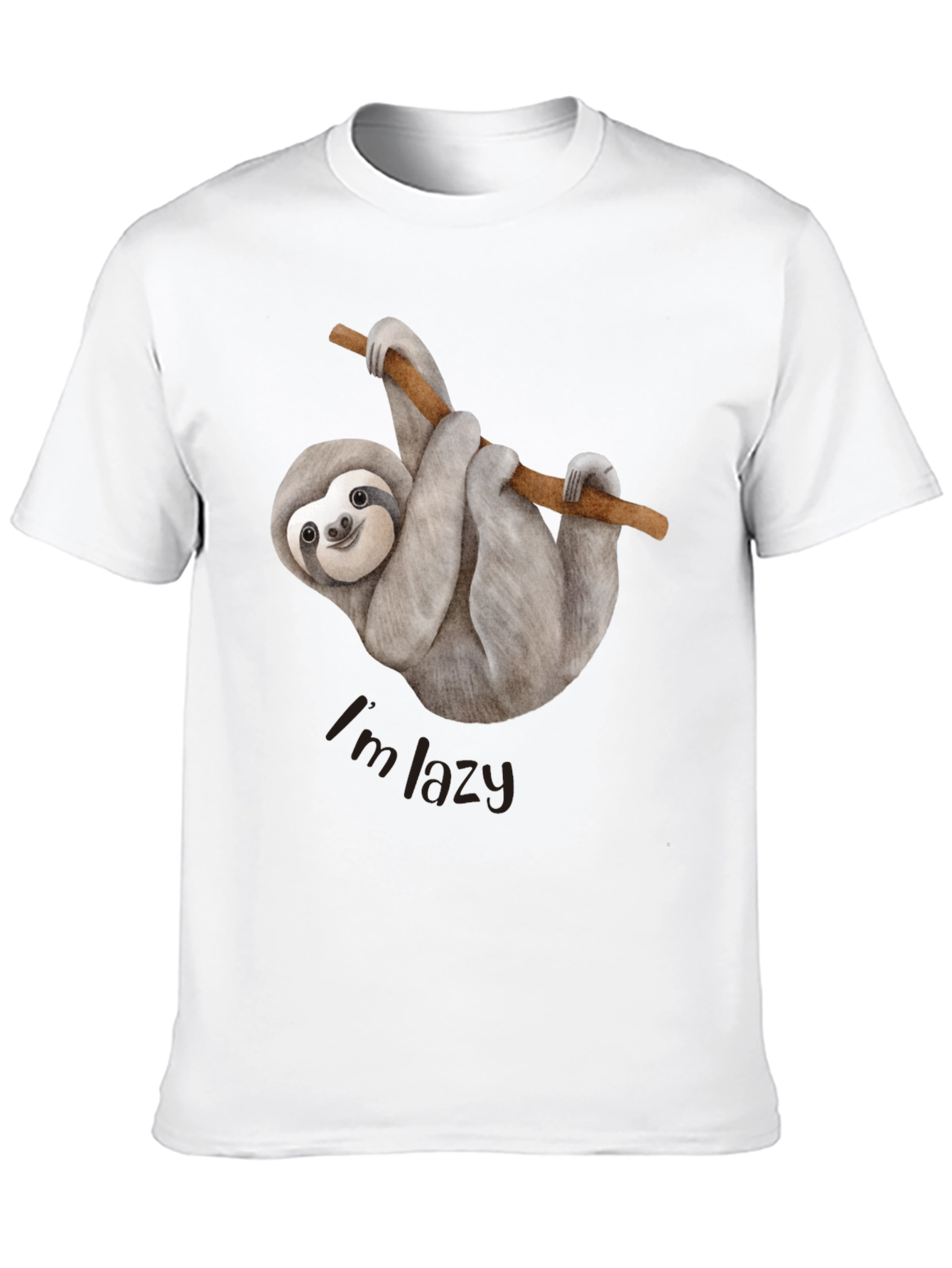 Mens Sloth Im Lazy Graphic Tee - Black
