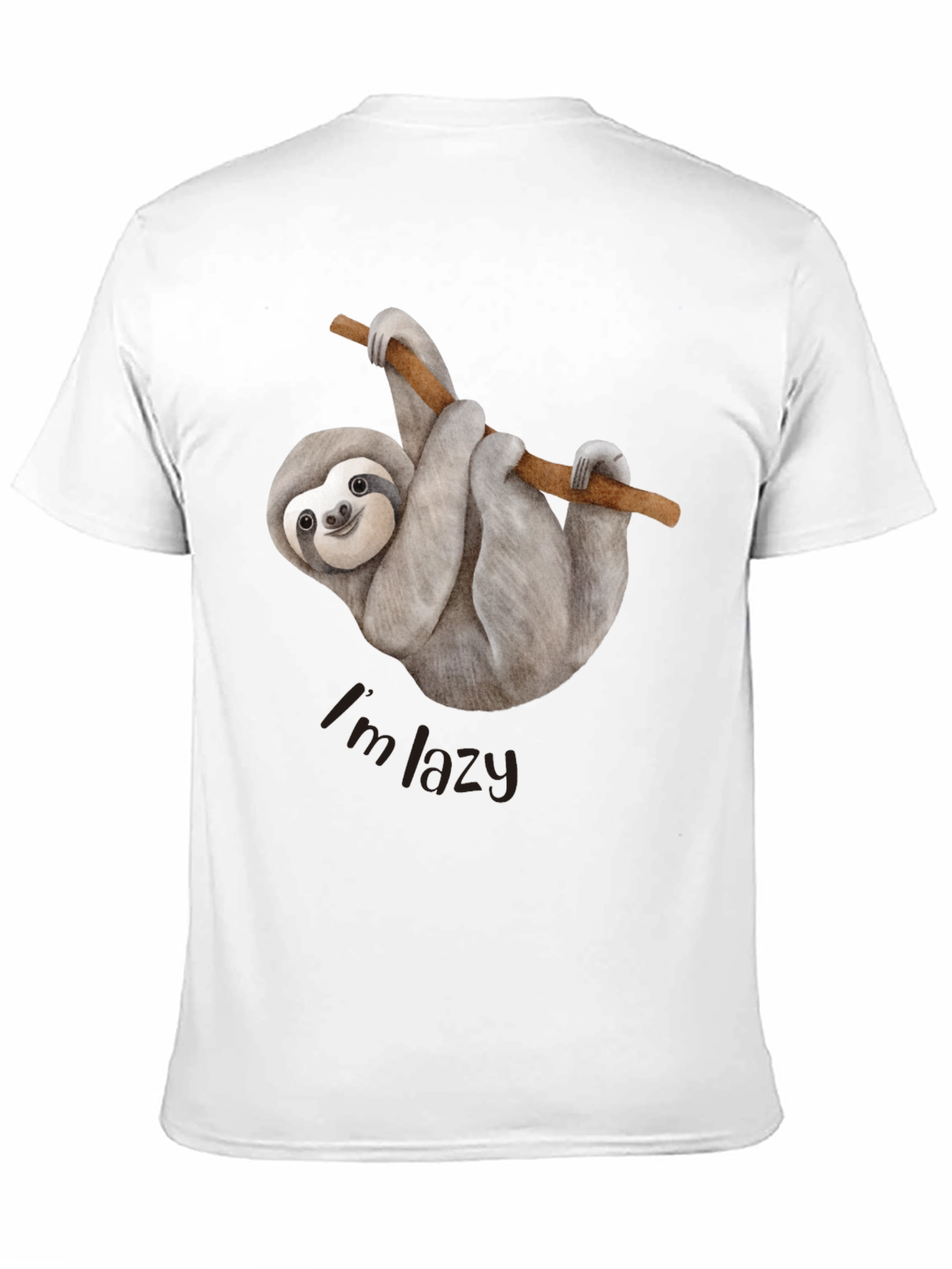 Mens Sloth Im Lazy Graphic Tee - Black