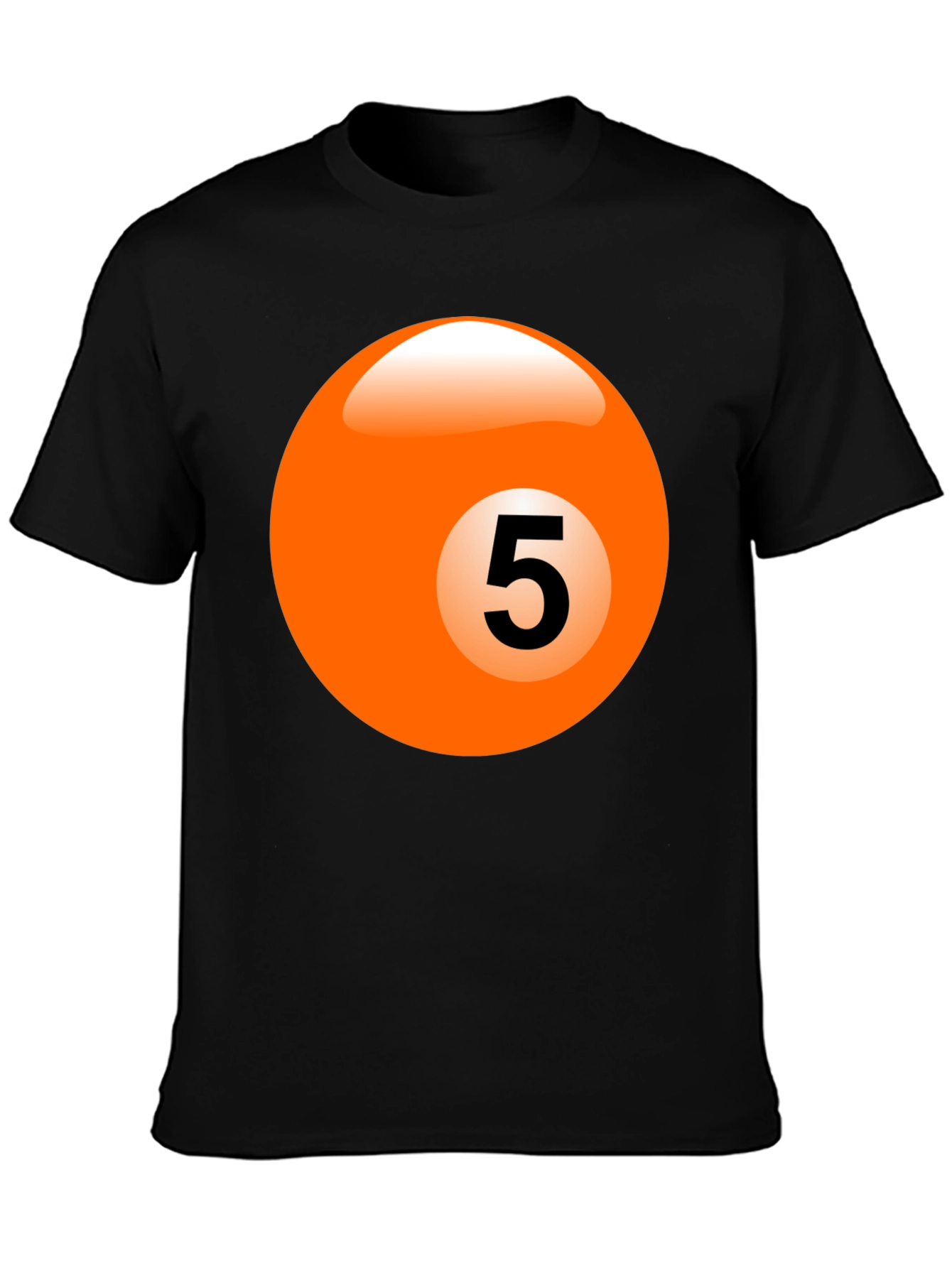 Mens Black T-Shirt with Billiard Ball Graphic