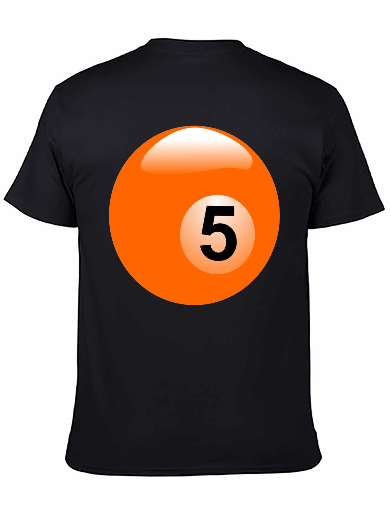 Mens Black T-Shirt with Billiard Ball Graphic