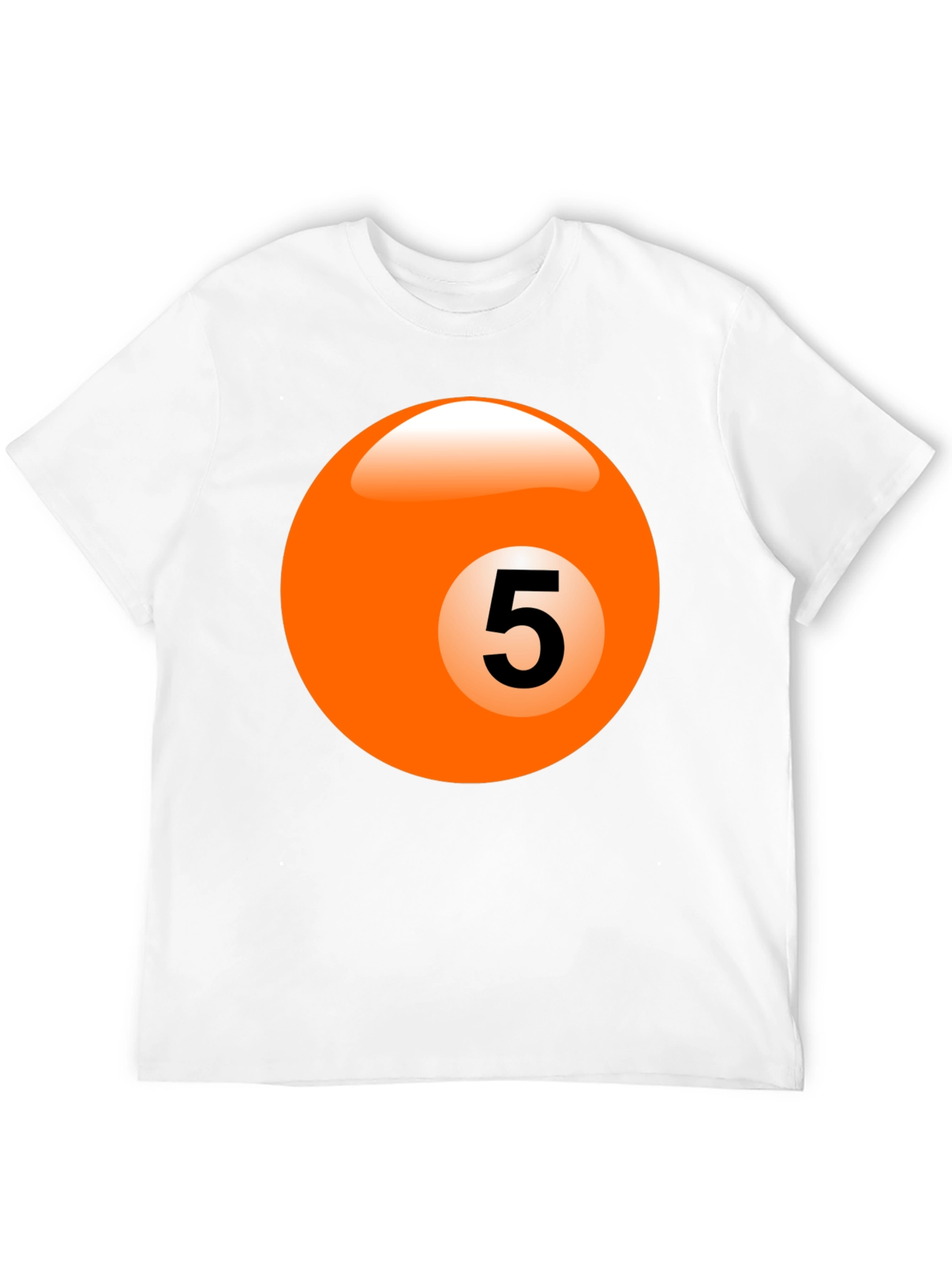 Mens Black T-Shirt with Billiard Ball Graphic