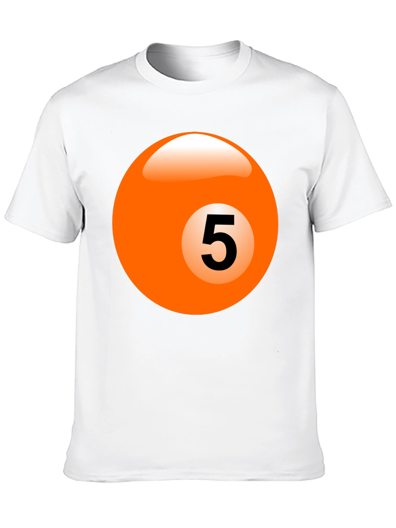 Mens Black T-Shirt with Billiard Ball Graphic