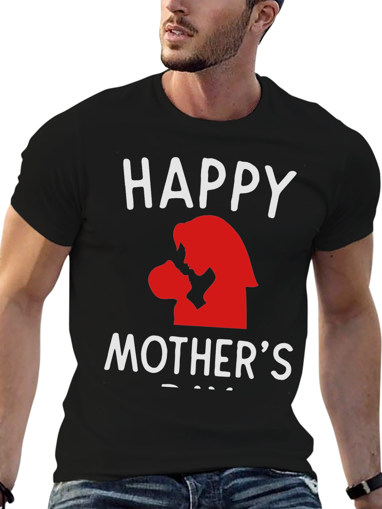 Happy Mothers Day T-Shirt - Black Graphic Tee