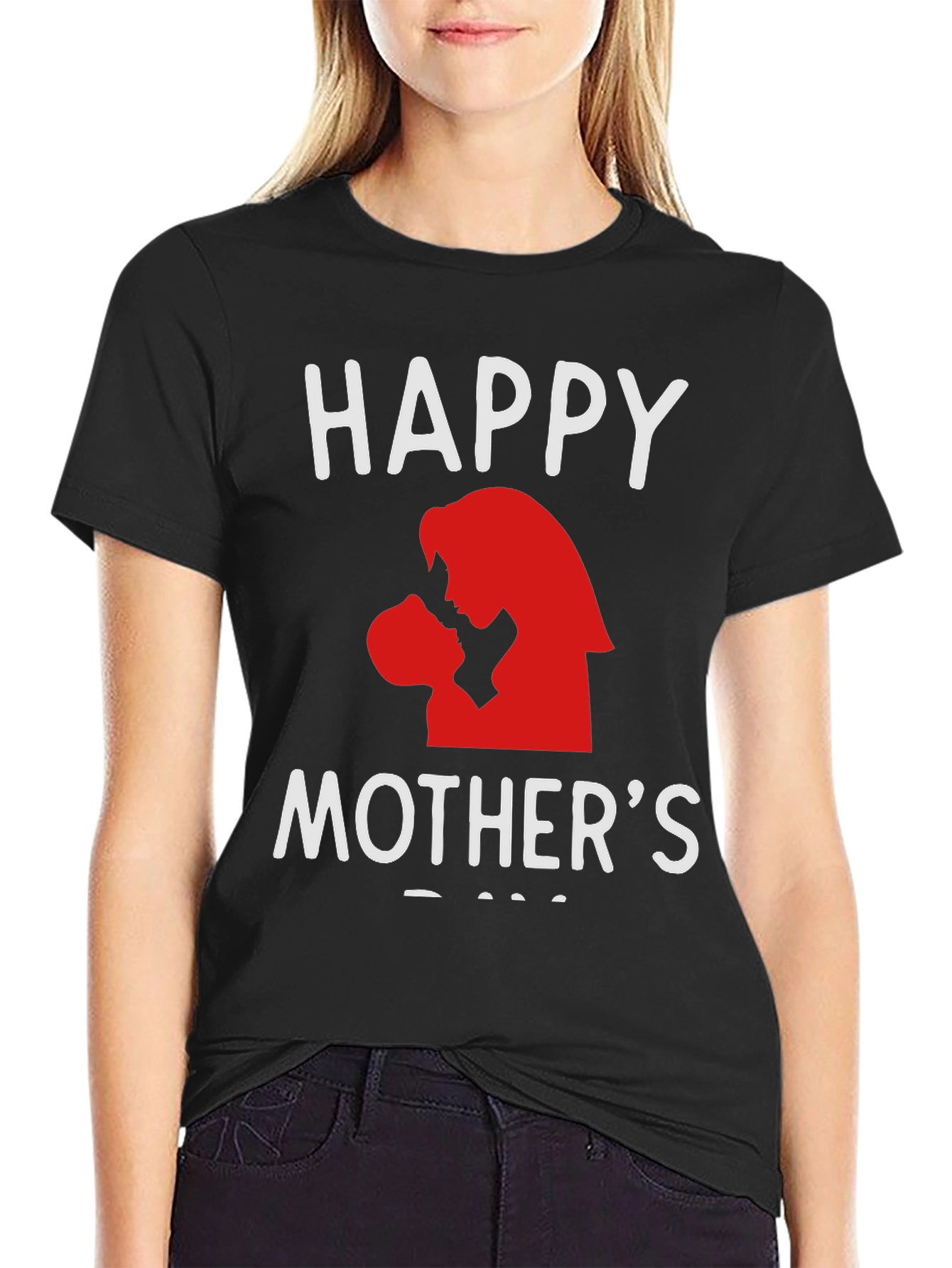 Happy Mothers Day T-Shirt - Black Graphic Tee