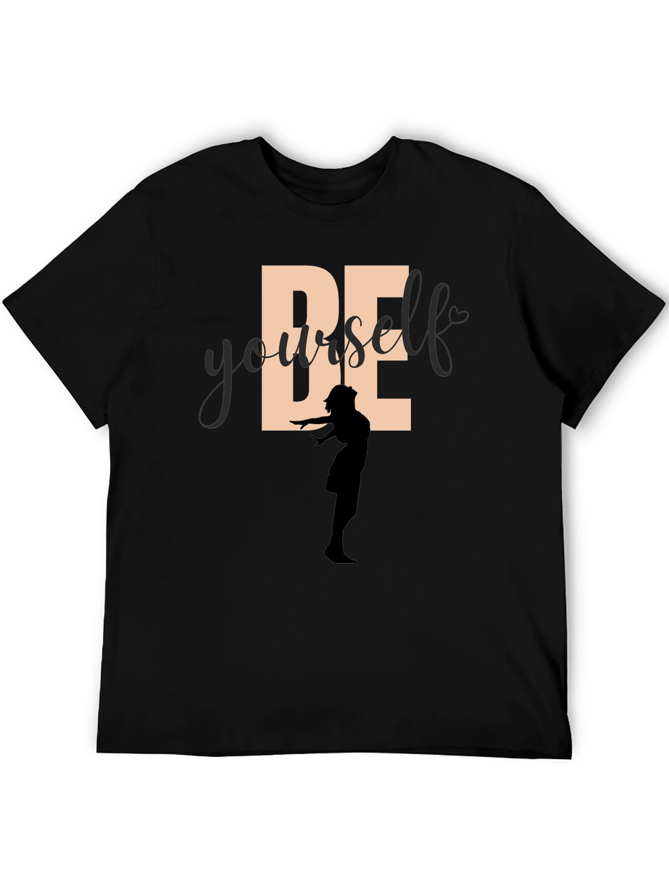 Be Yourself Graphic Tee - Empowering Silhouette Design