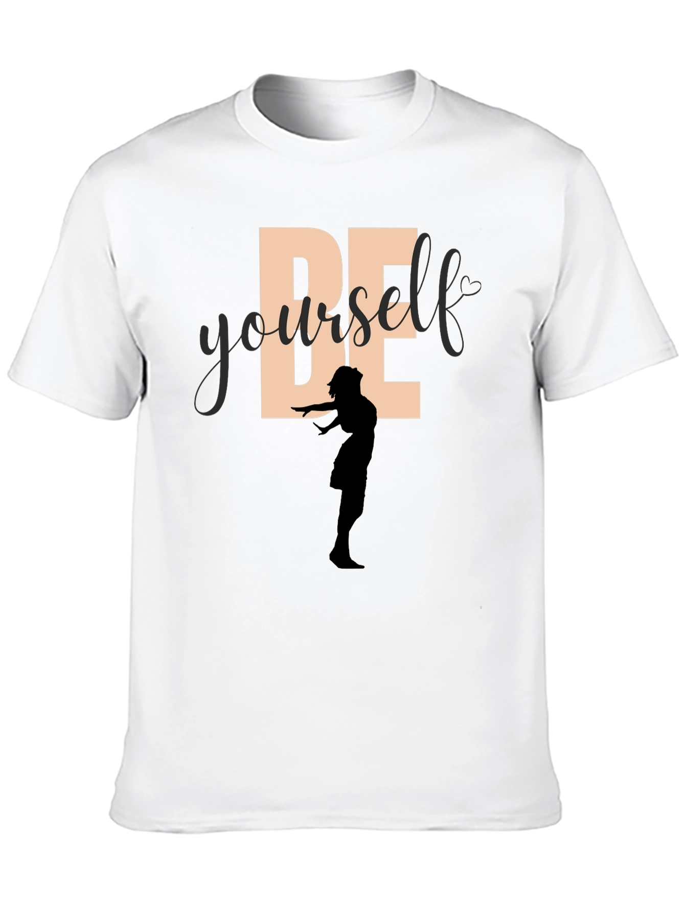 Be Yourself Graphic Tee - Empowering Silhouette Design