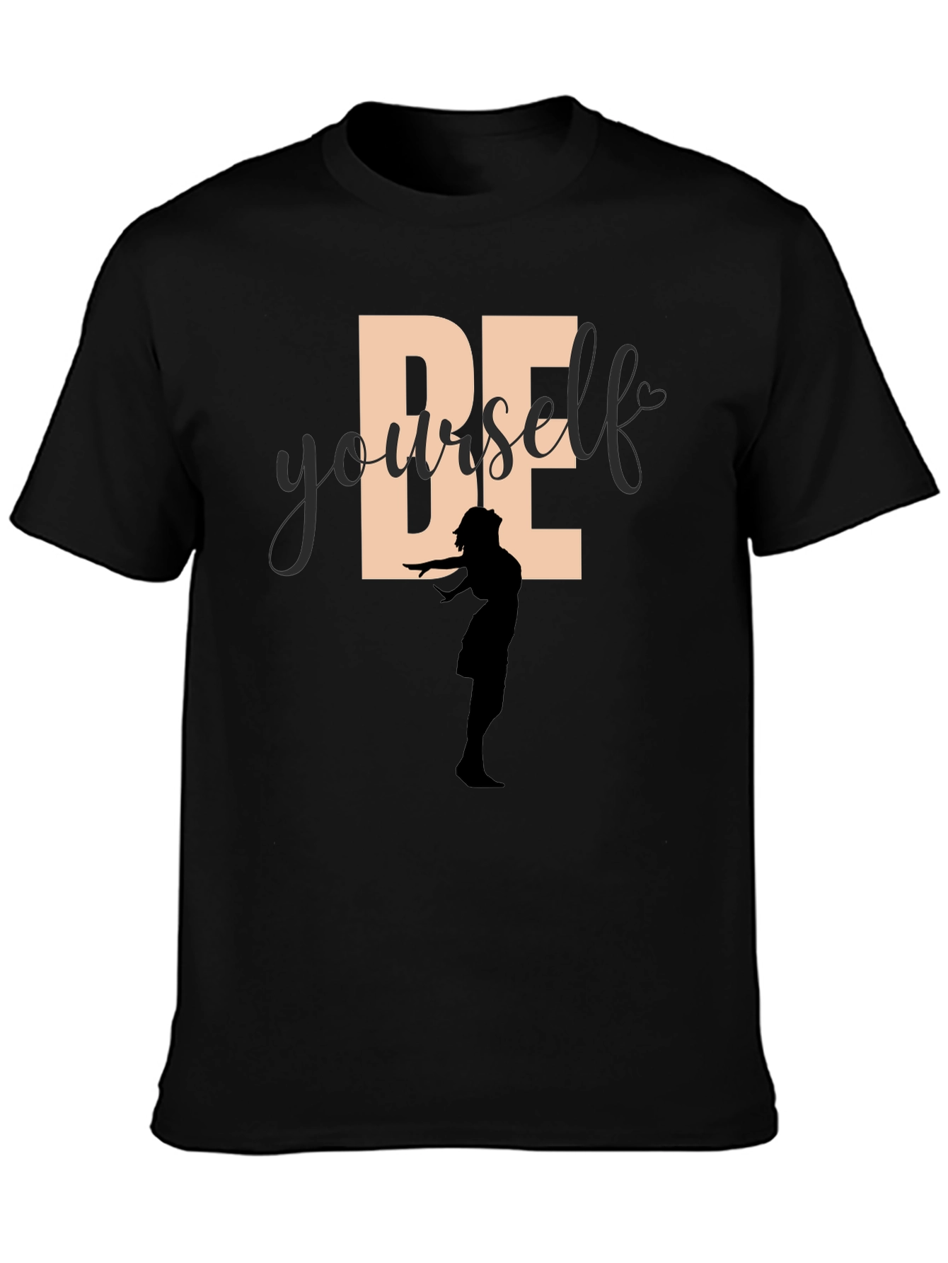 Be Yourself Graphic Tee - Empowering Silhouette Design
