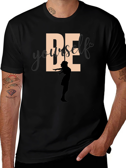 Be Yourself Graphic Tee - Empowering Silhouette Design