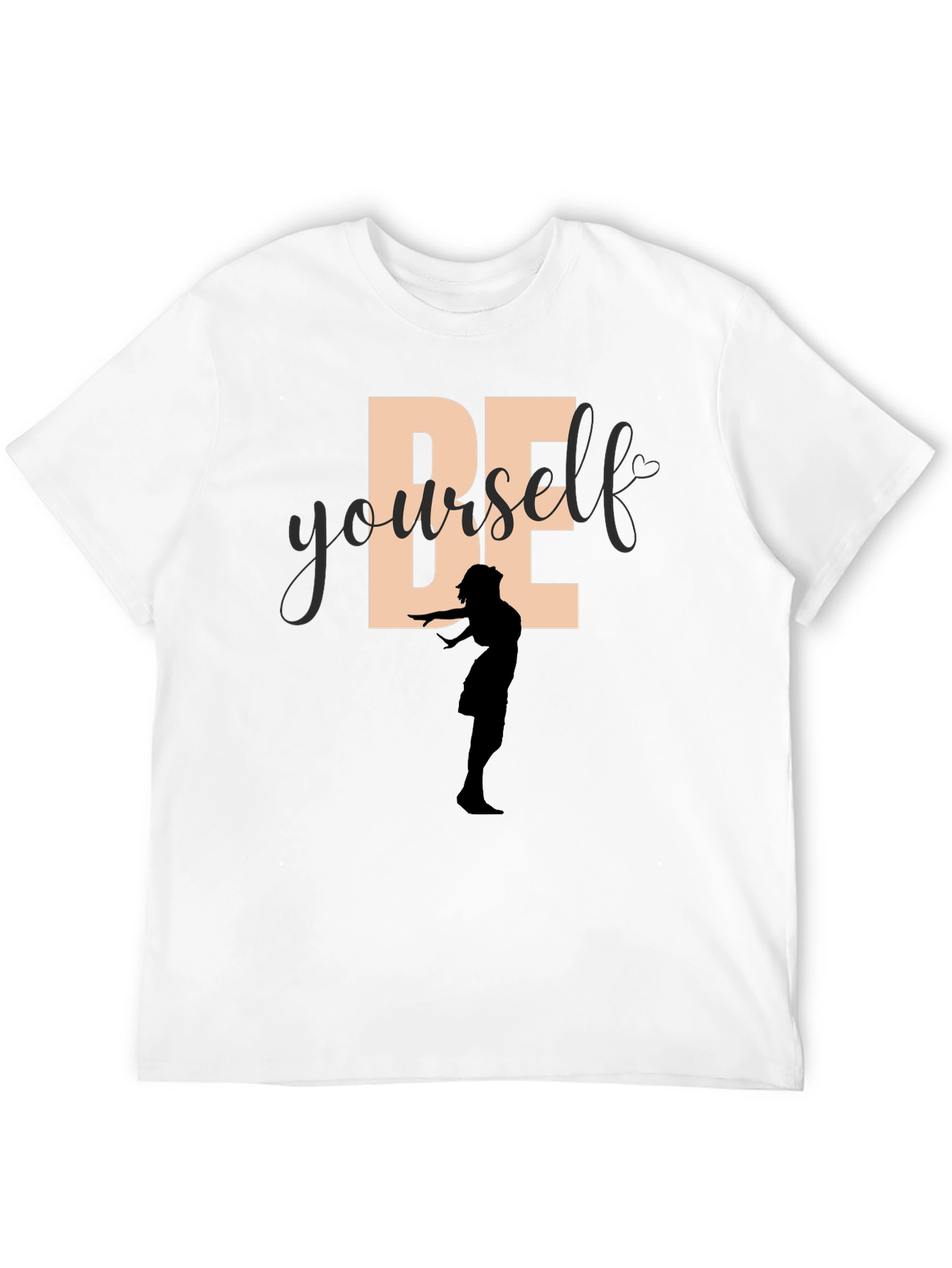 Be Yourself Graphic Tee - Empowering Silhouette Design
