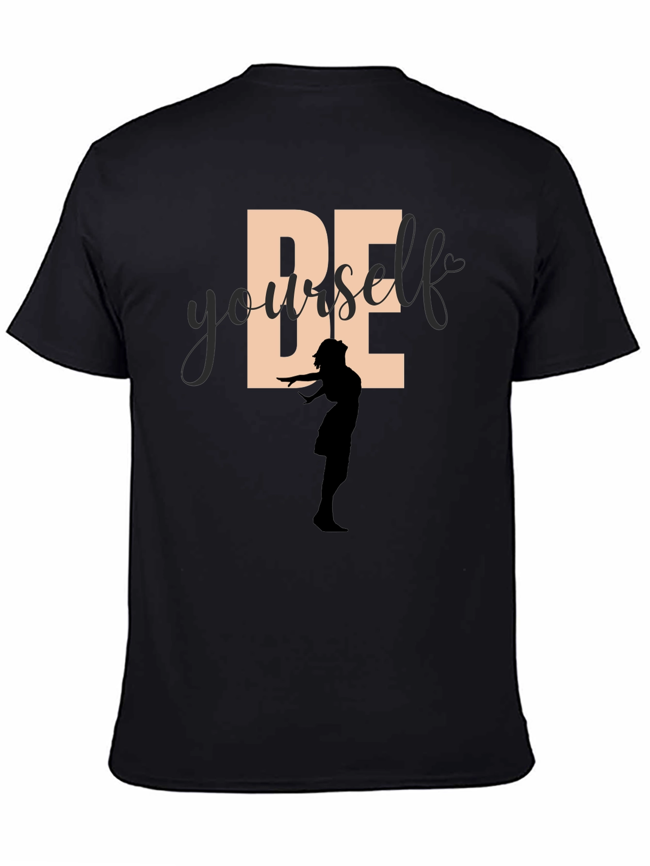 Be Yourself Graphic Tee - Empowering Silhouette Design