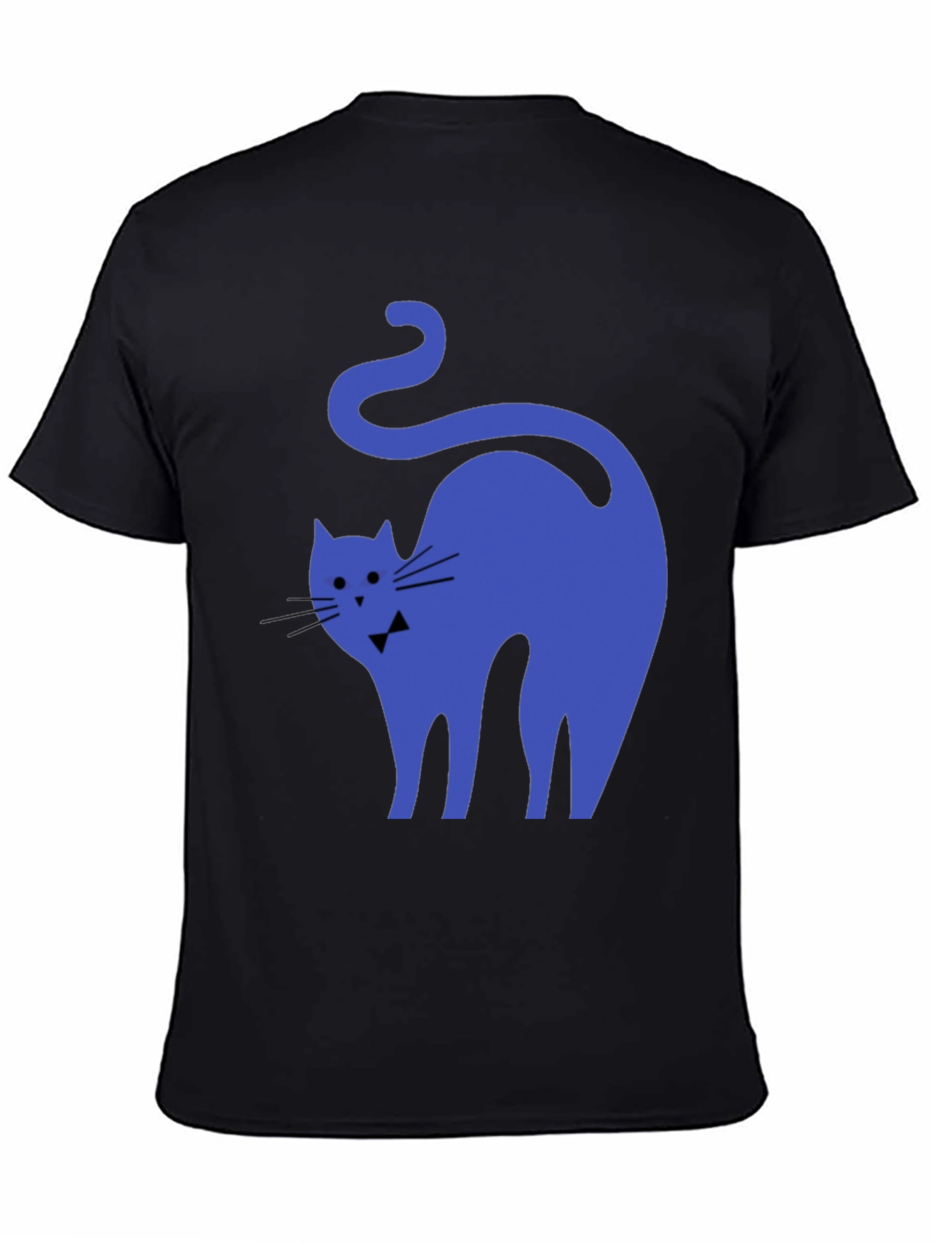 Blue Cat Black T-Shirt
