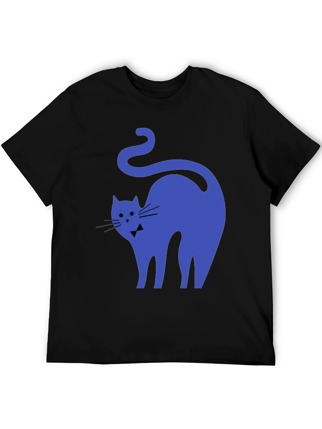 Blue Cat Black T-Shirt