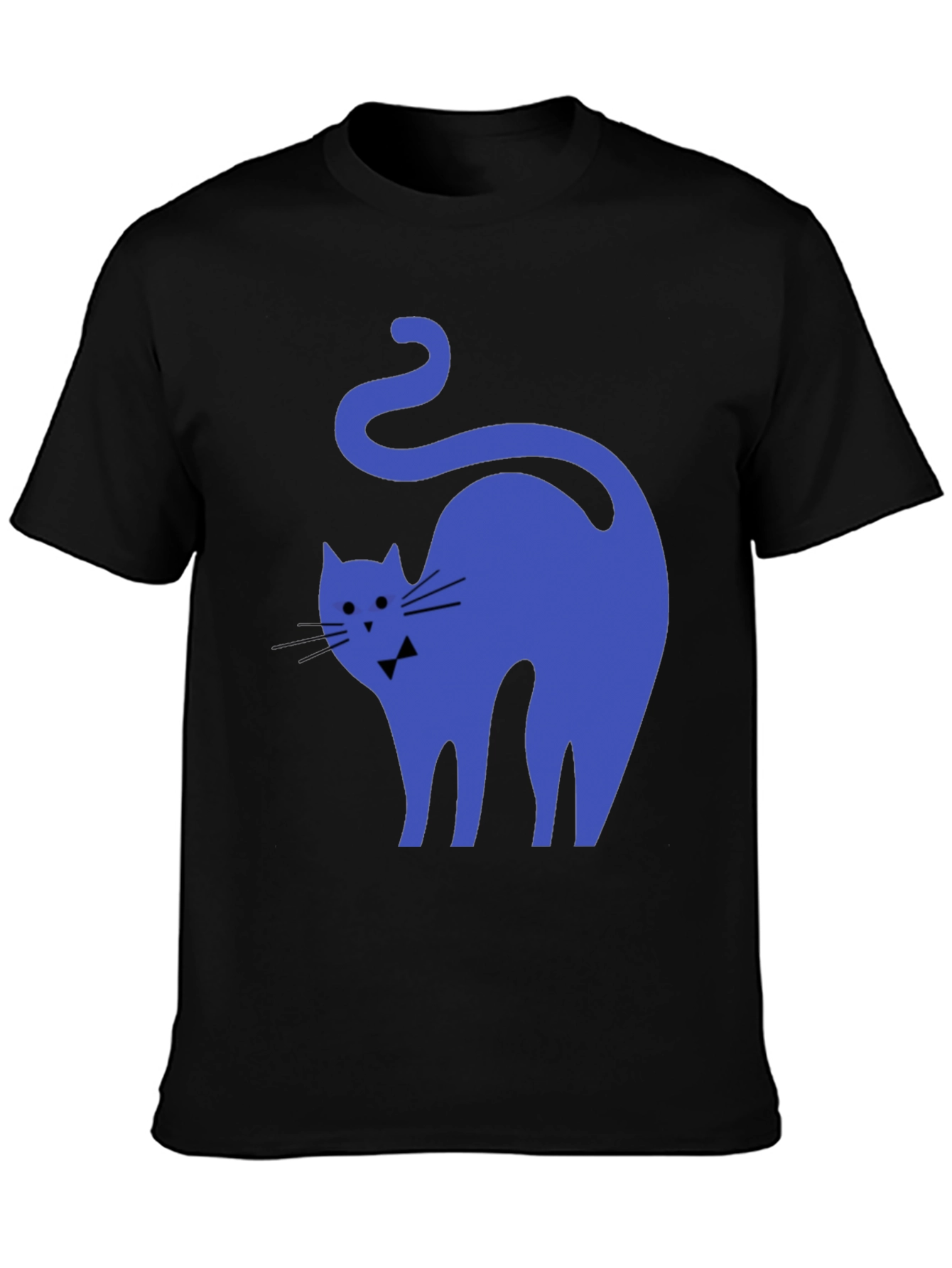 Blue Cat Black T-Shirt