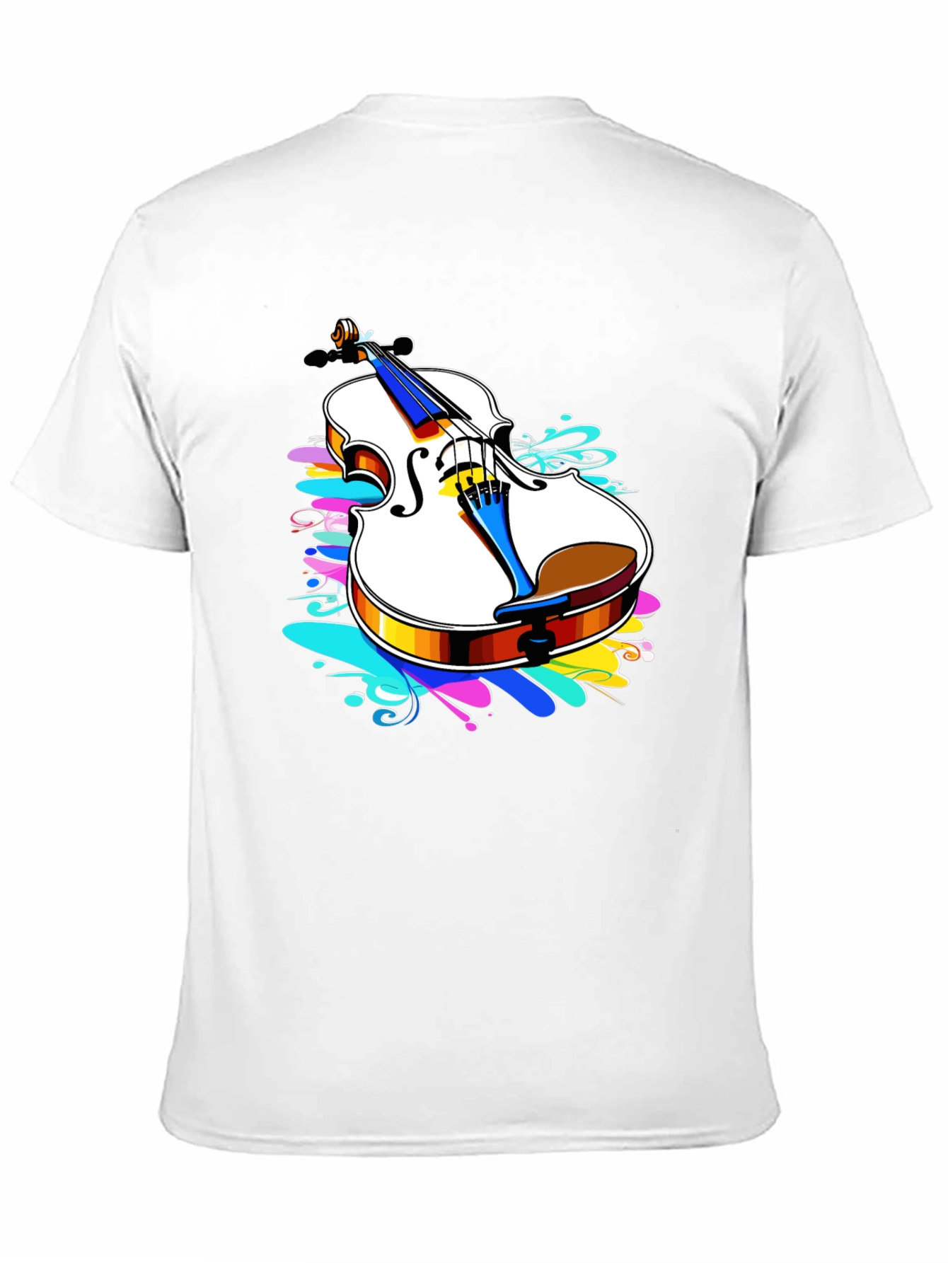 Violin Splash Black T-Shirt - Music Lovers Tee