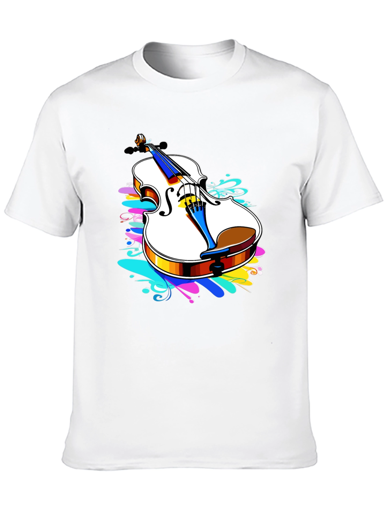 Violin Splash Black T-Shirt - Music Lovers Tee