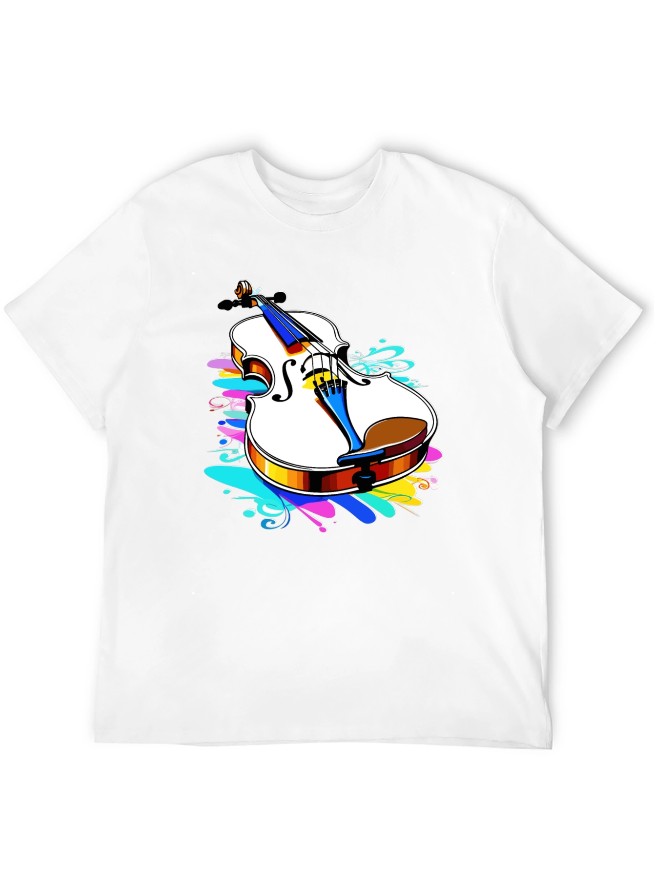Violin Splash Black T-Shirt - Music Lovers Tee