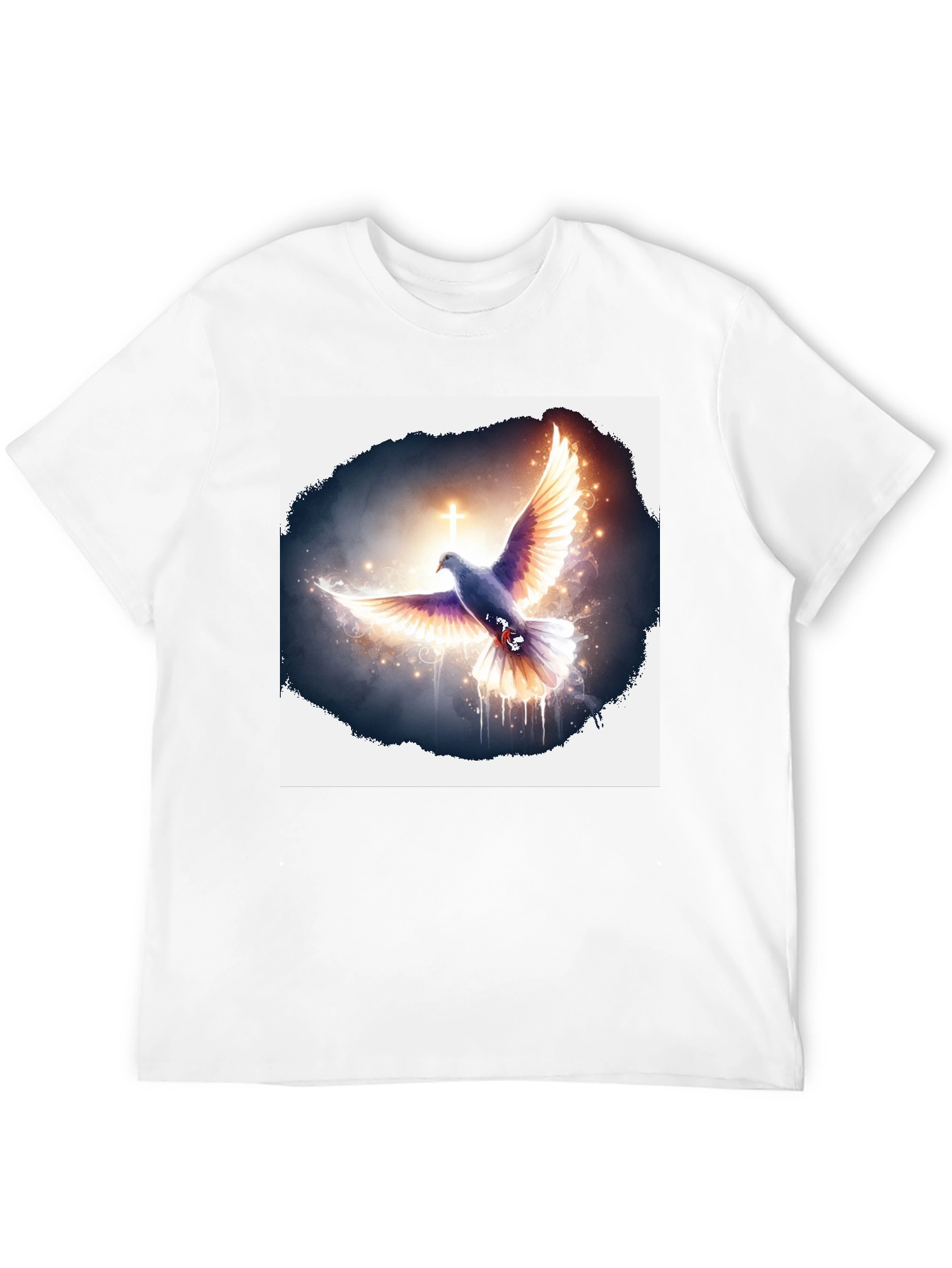 Dove & Cross Graphic Black T-Shirt
