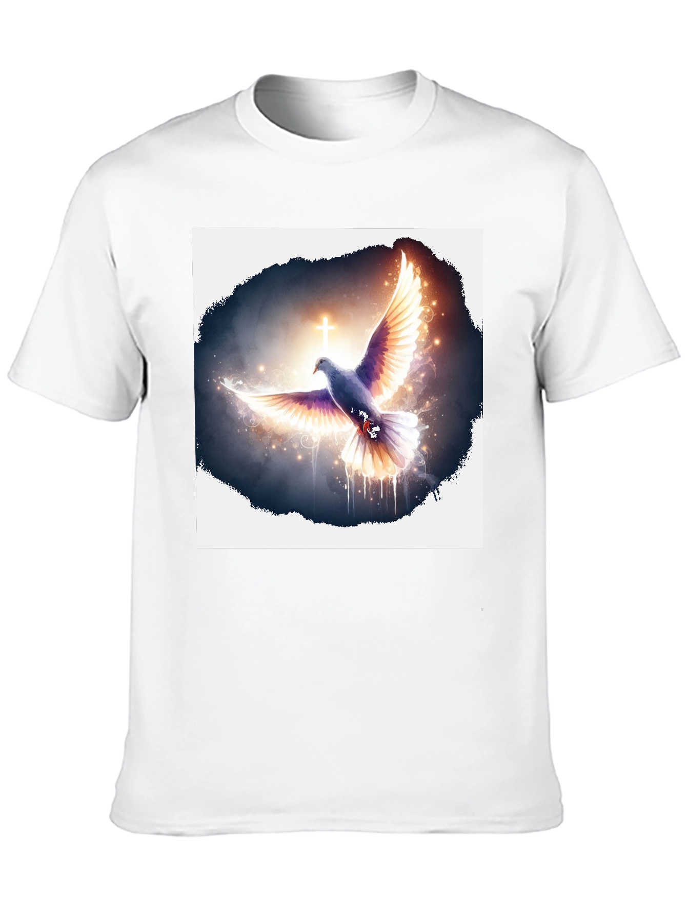 Dove & Cross Graphic Black T-Shirt