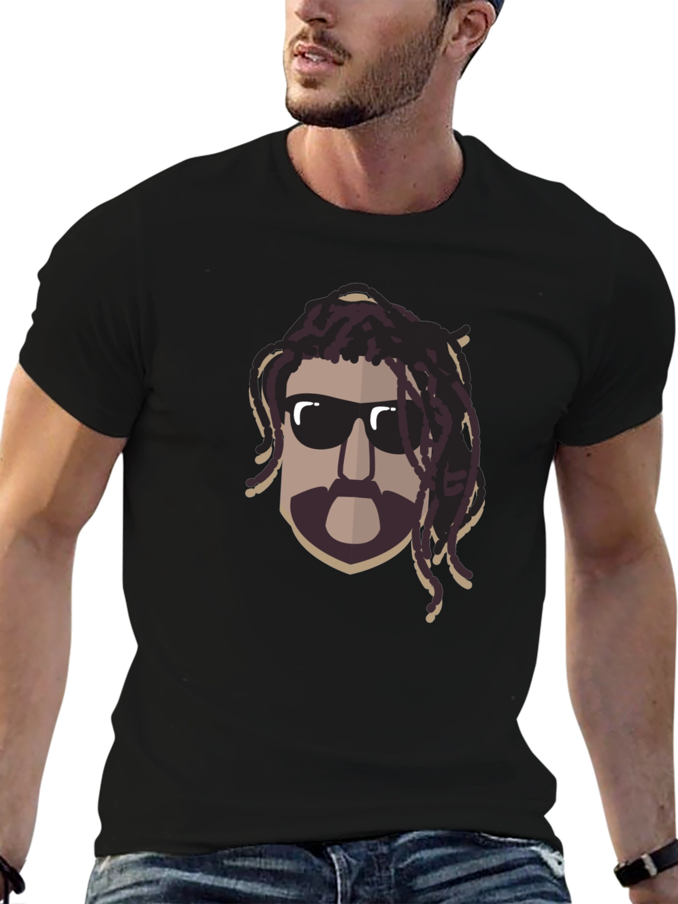 Cool Dude Graphic Tee - Black Cotton Blend
