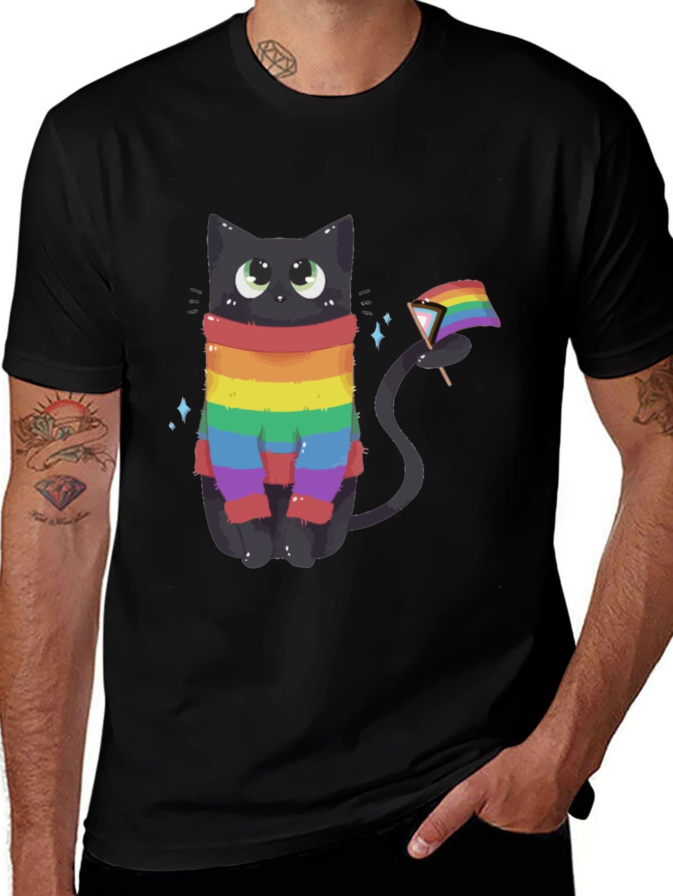 Rainbow Pride Cat Graphic Tee