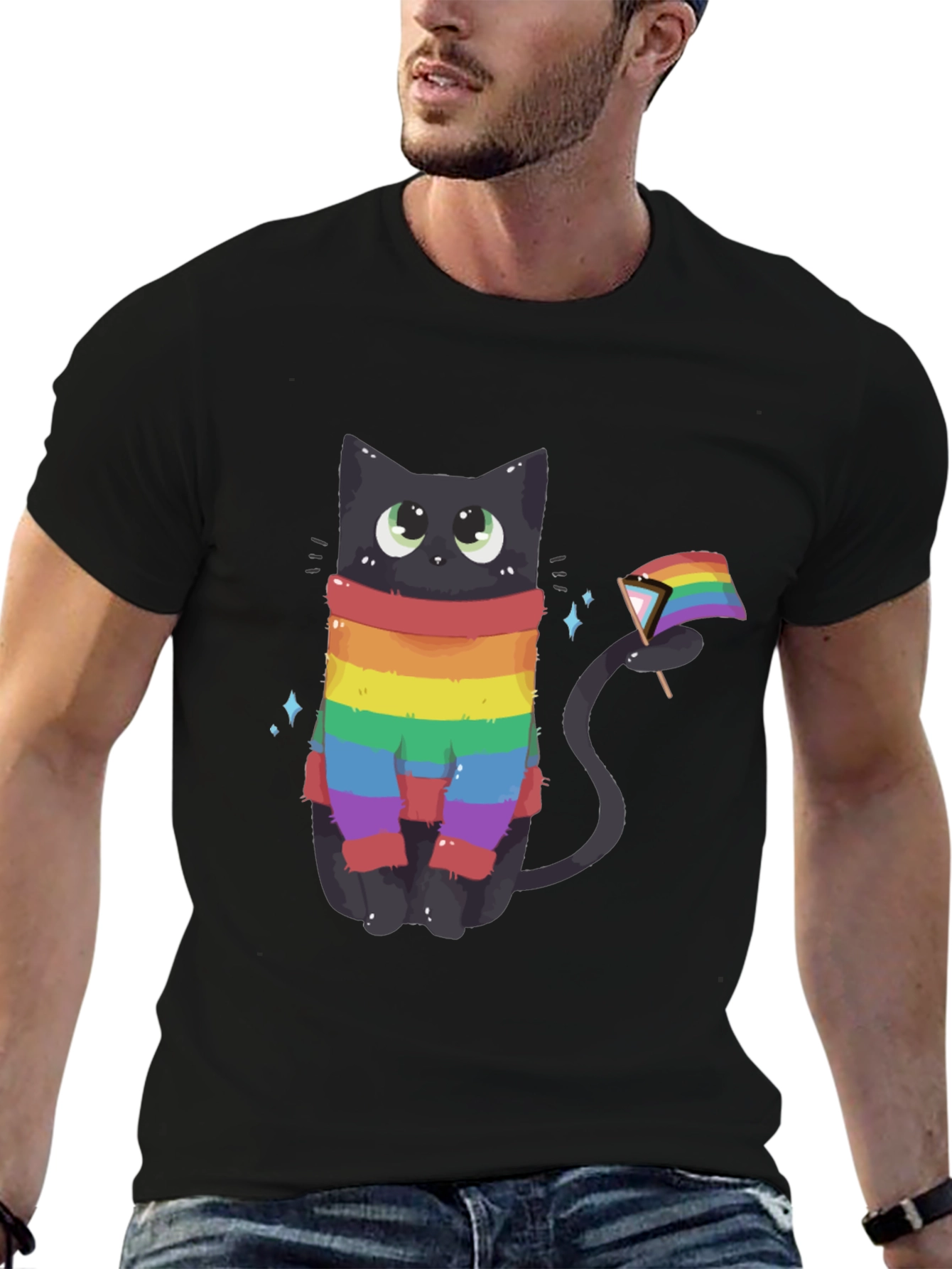 Rainbow Pride Cat Graphic Tee
