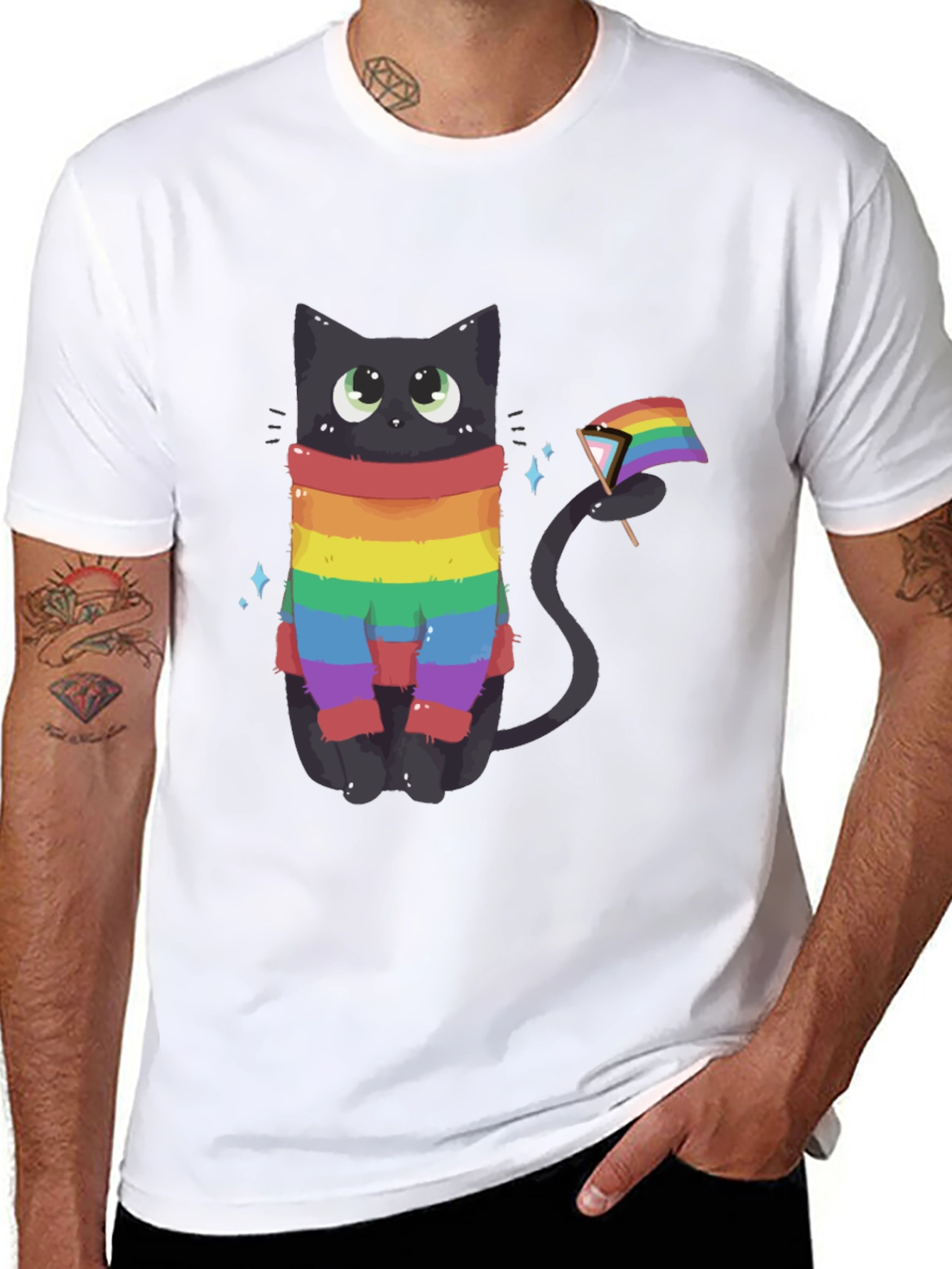 Rainbow Pride Cat Graphic Tee