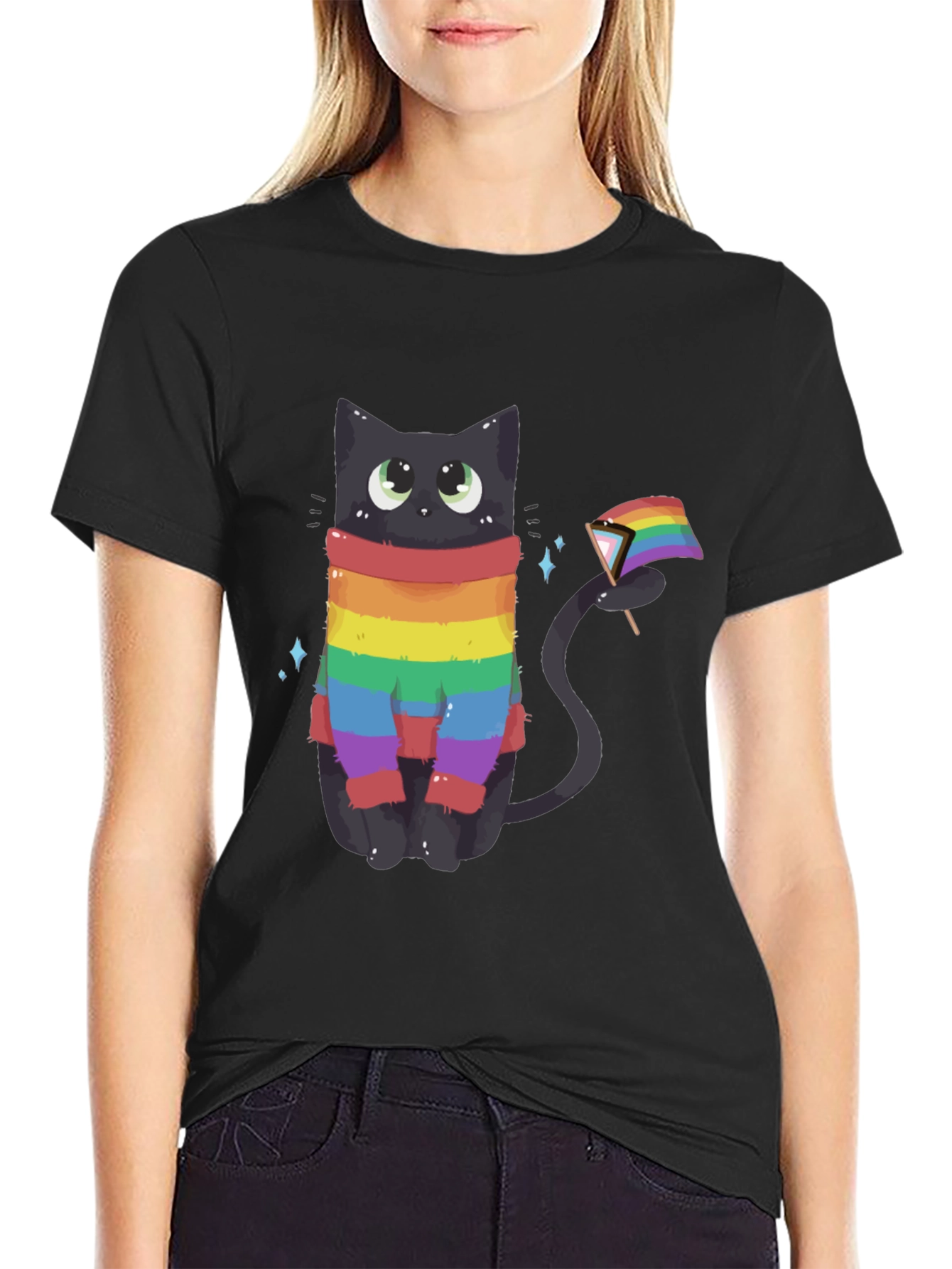 Rainbow Pride Cat Graphic Tee